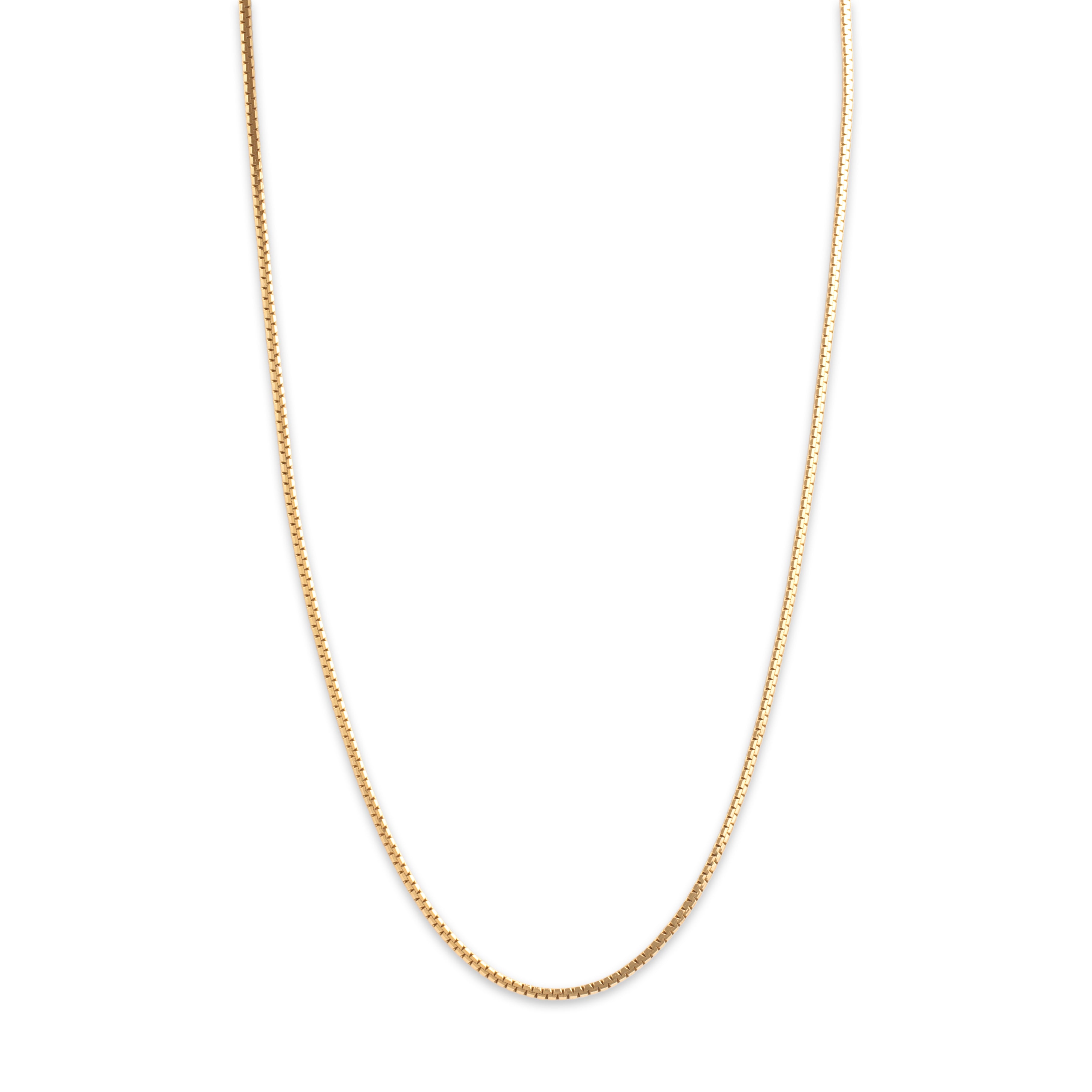 Vintage Italian 14k Yellow Gold 2mm Gleaming Flat Link Chain - detail view #1