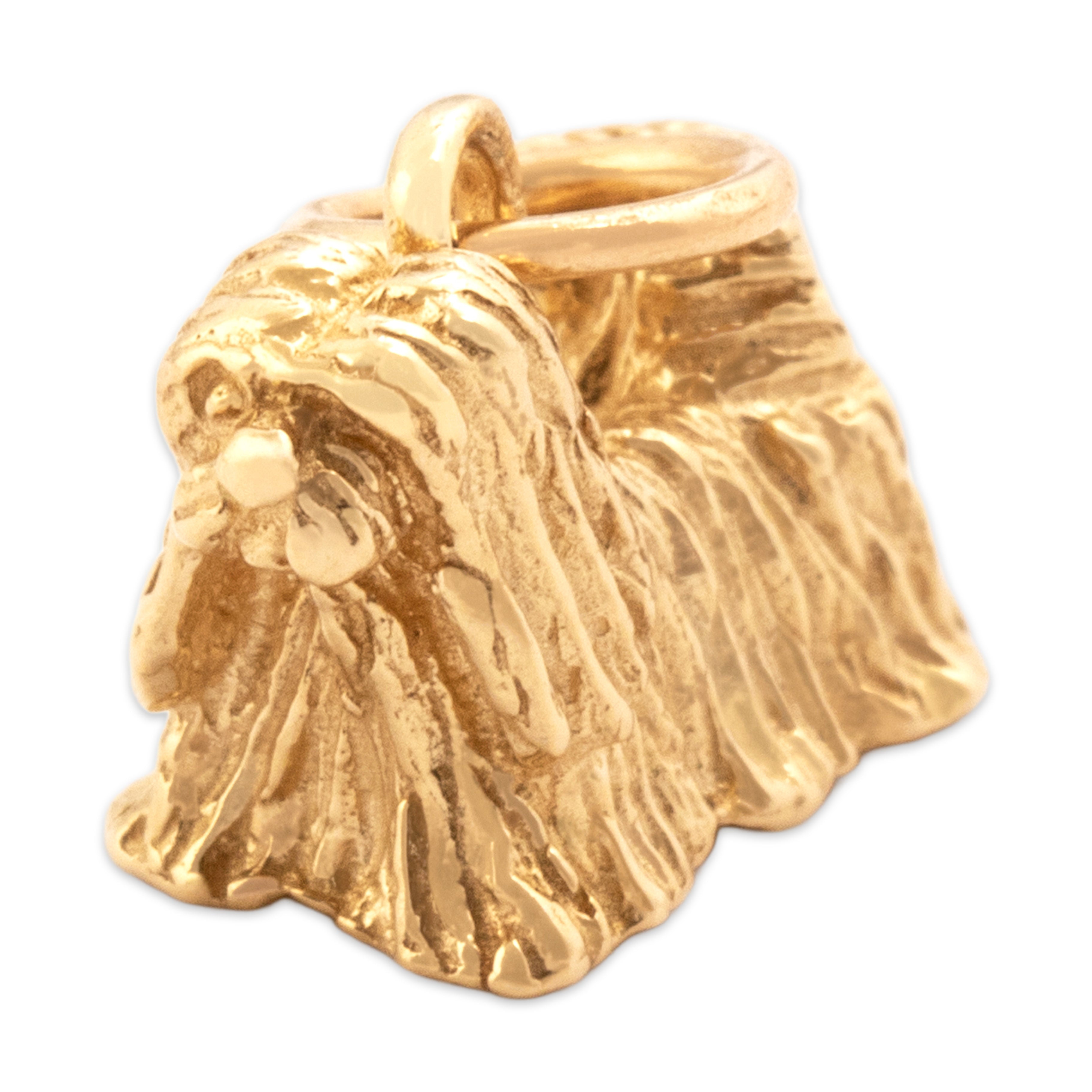 Vintage Small 14k Yellow Gold Adorable Shih Tzu Dog Charm / Pendant - detail view #2