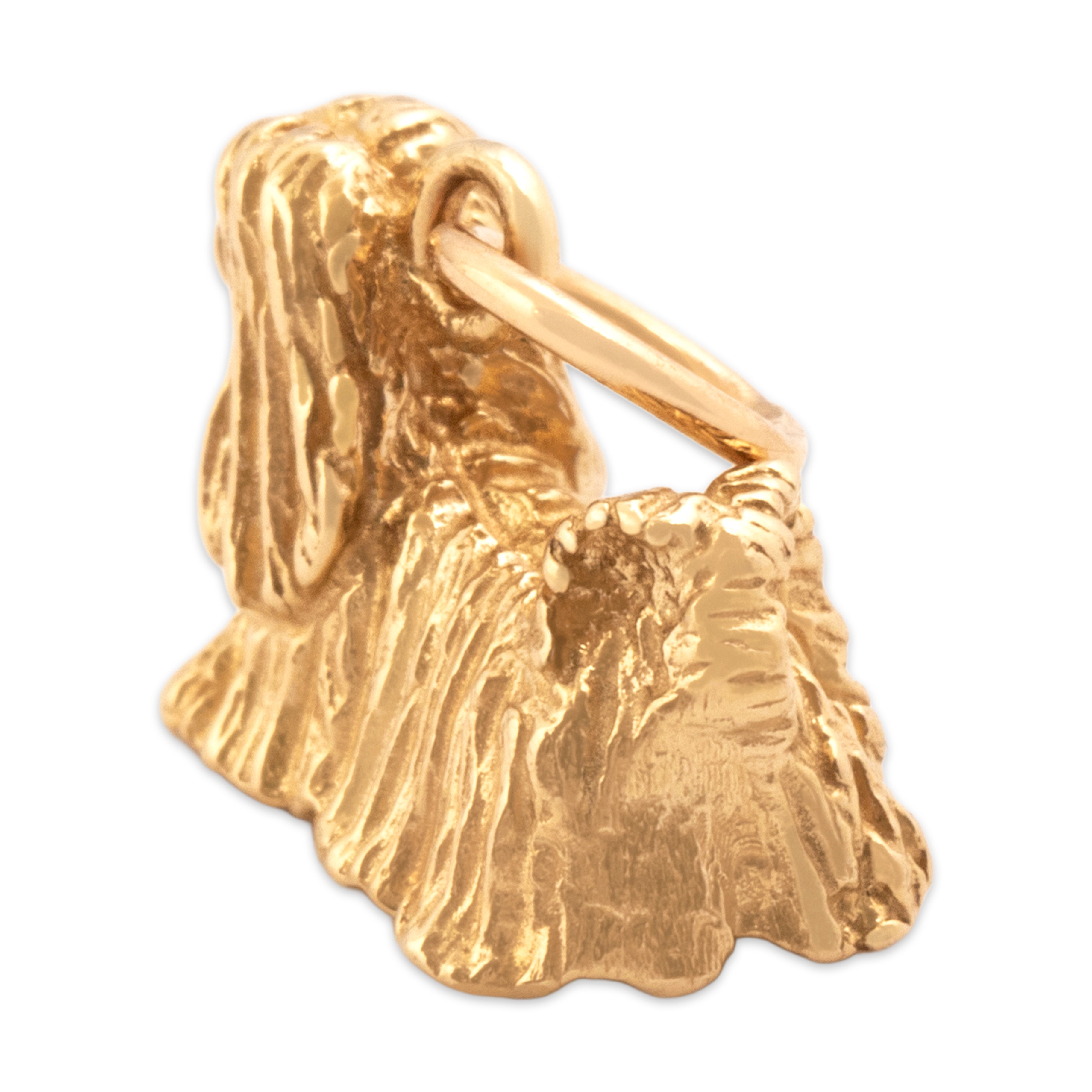 Vintage Small 14k Yellow Gold Adorable Shih Tzu Dog Charm / Pendant - detail view #1
