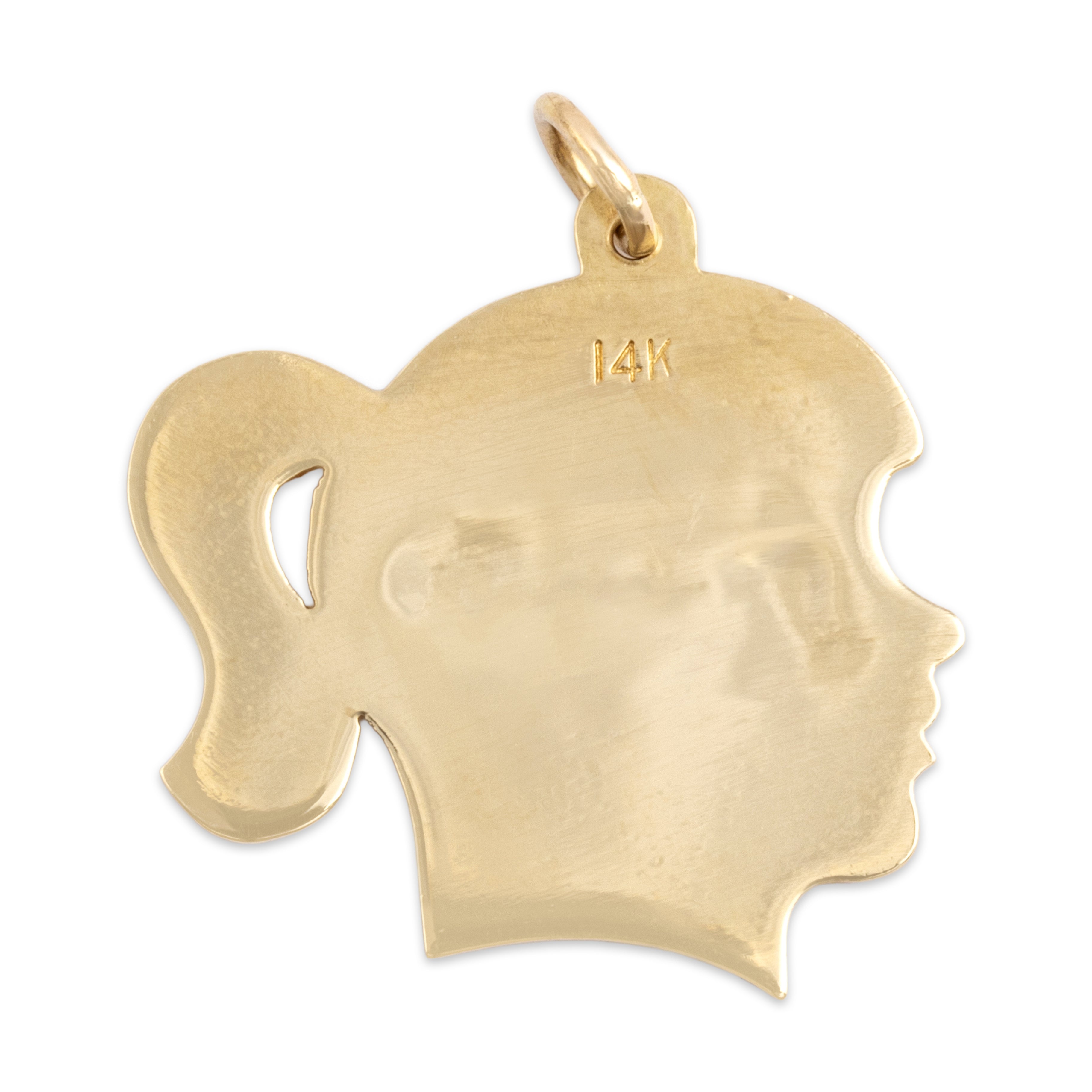 Vintage 14k Yellow Gold Girl Profile Name 