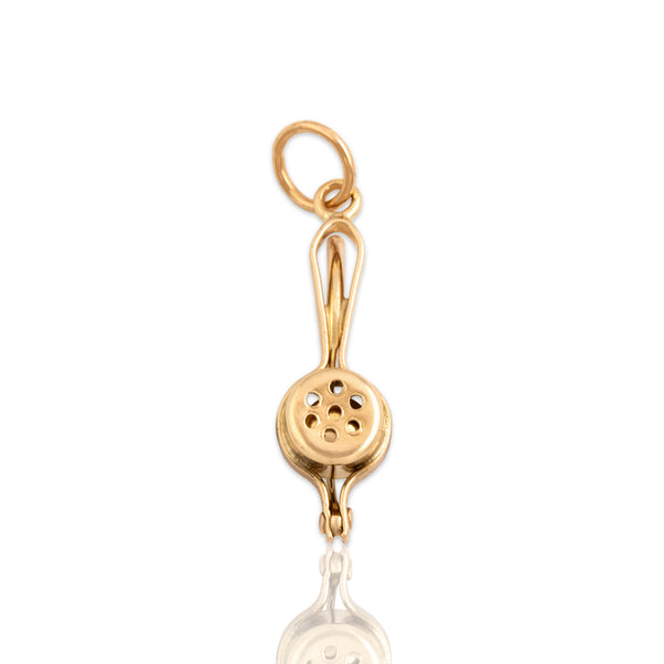 Vintage Small 14k Yellow Gold Zesty Citrus Press Charm / Pendant