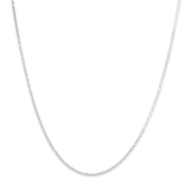 Vintage Italian Platinum 1.4mm Sleek Flat Cable Chain 16"
