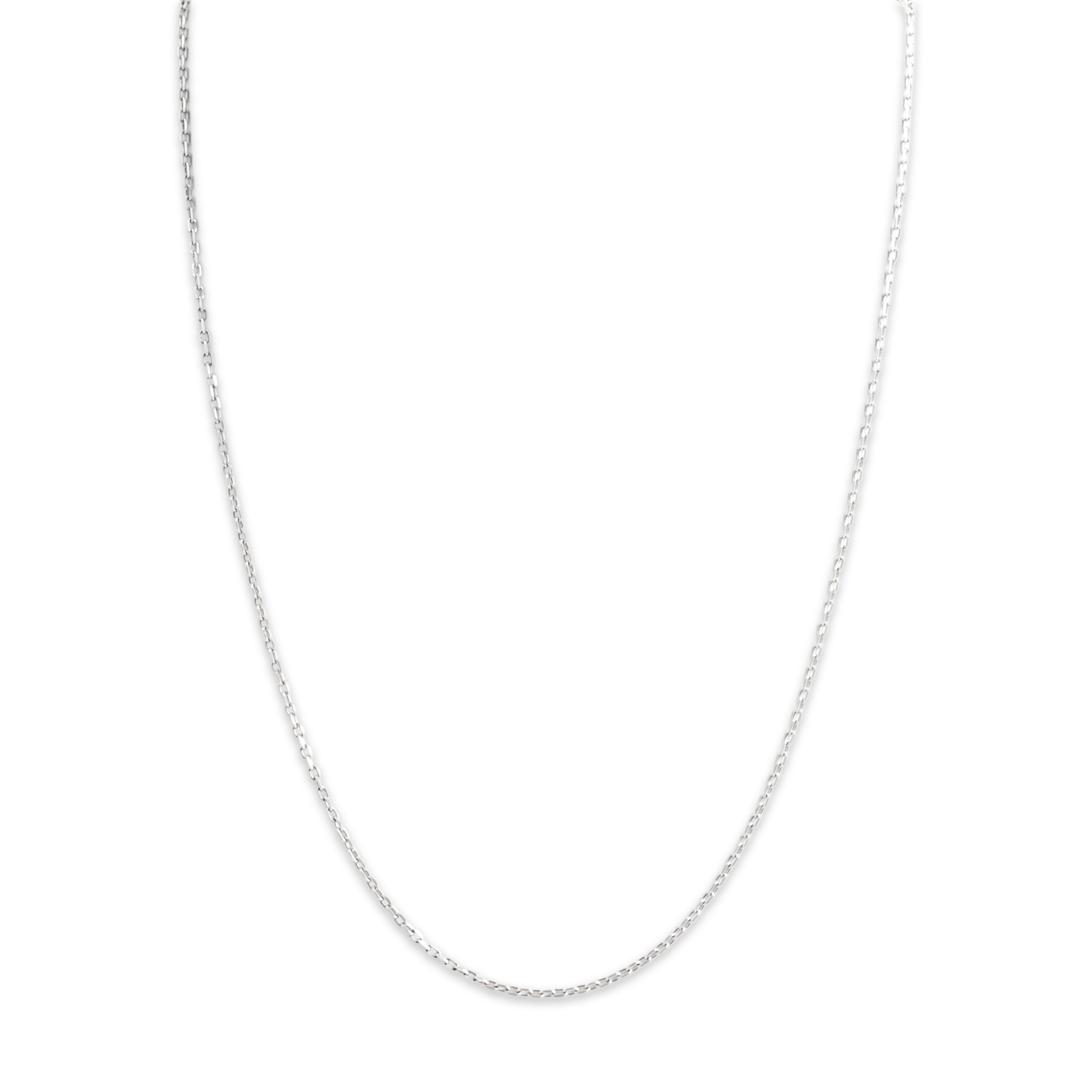 Vintage Italian Platinum 1.4mm Sleek Flat Cable Chain - detail view #1
