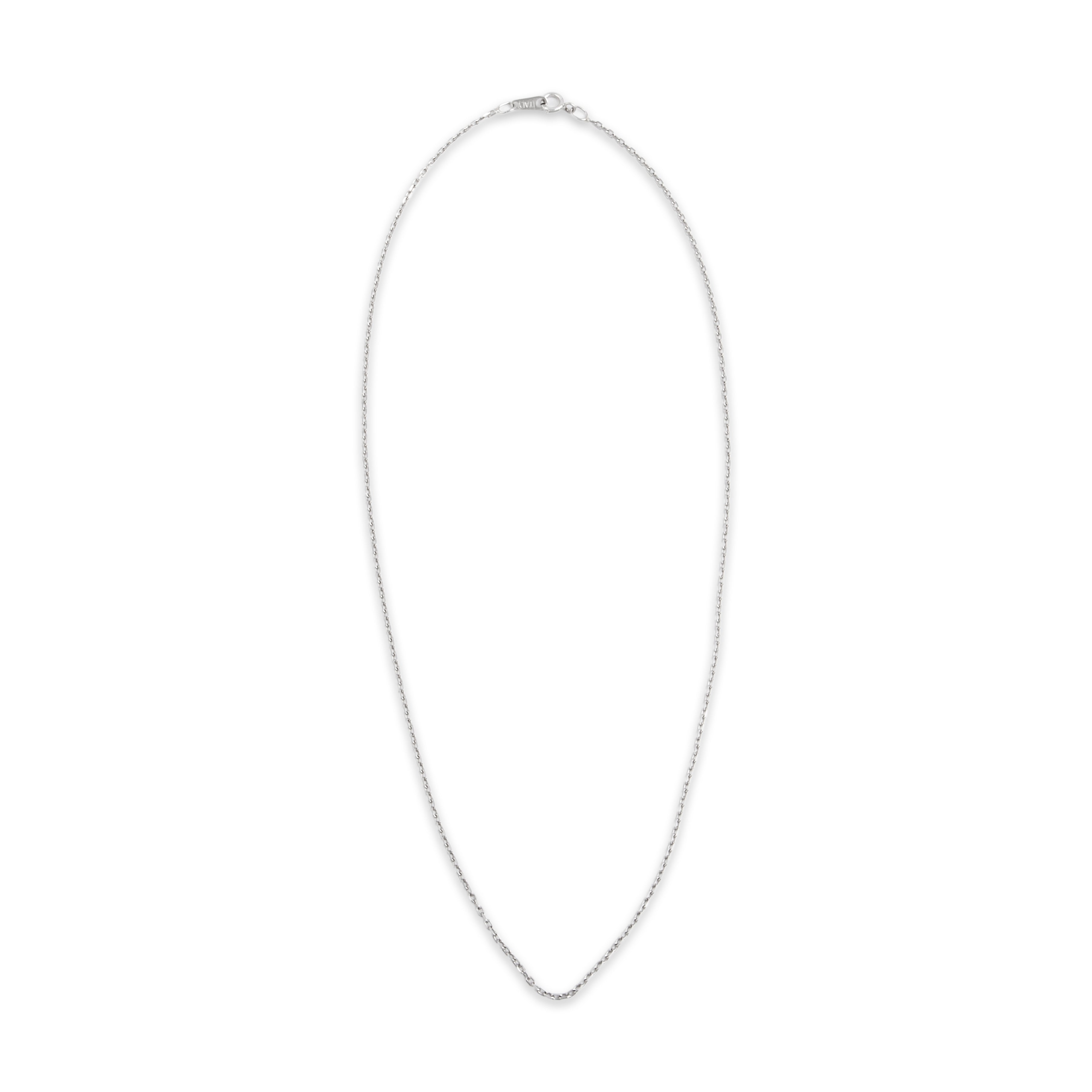 Vintage Italian Platinum 1.4mm Sleek Flat Cable Chain - Overall view