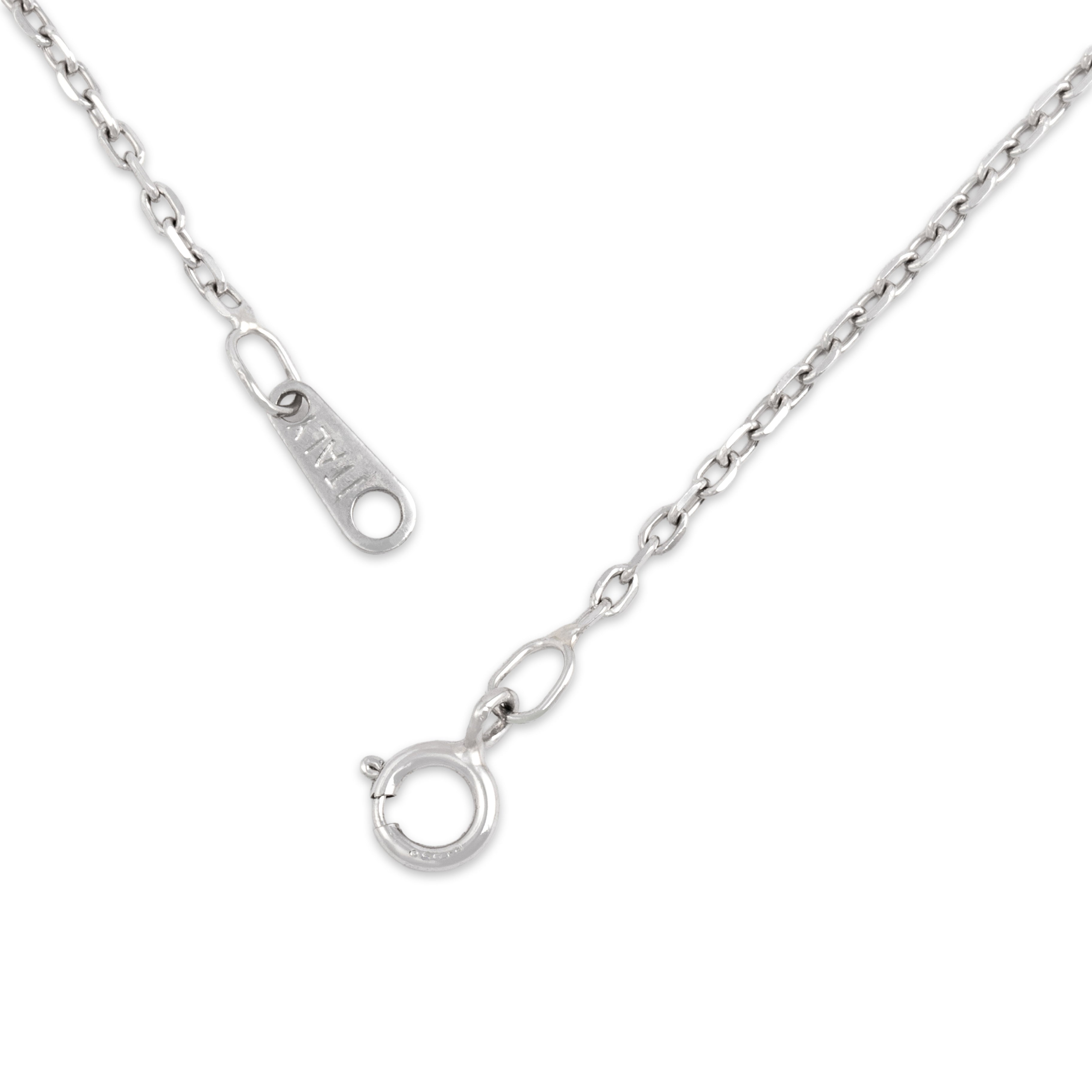 Vintage Italian Platinum 1.4mm Sleek Flat Cable Chain - clasp view