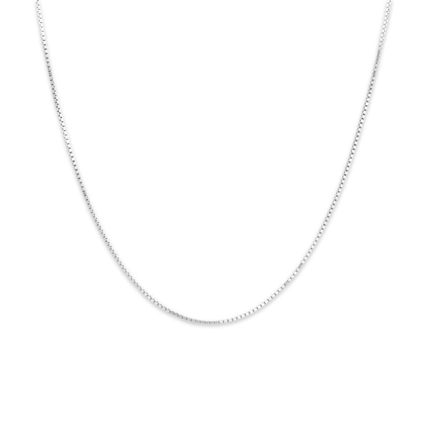 Vintage Italian Platinum .8mm Sparkling Box Chain 18.5