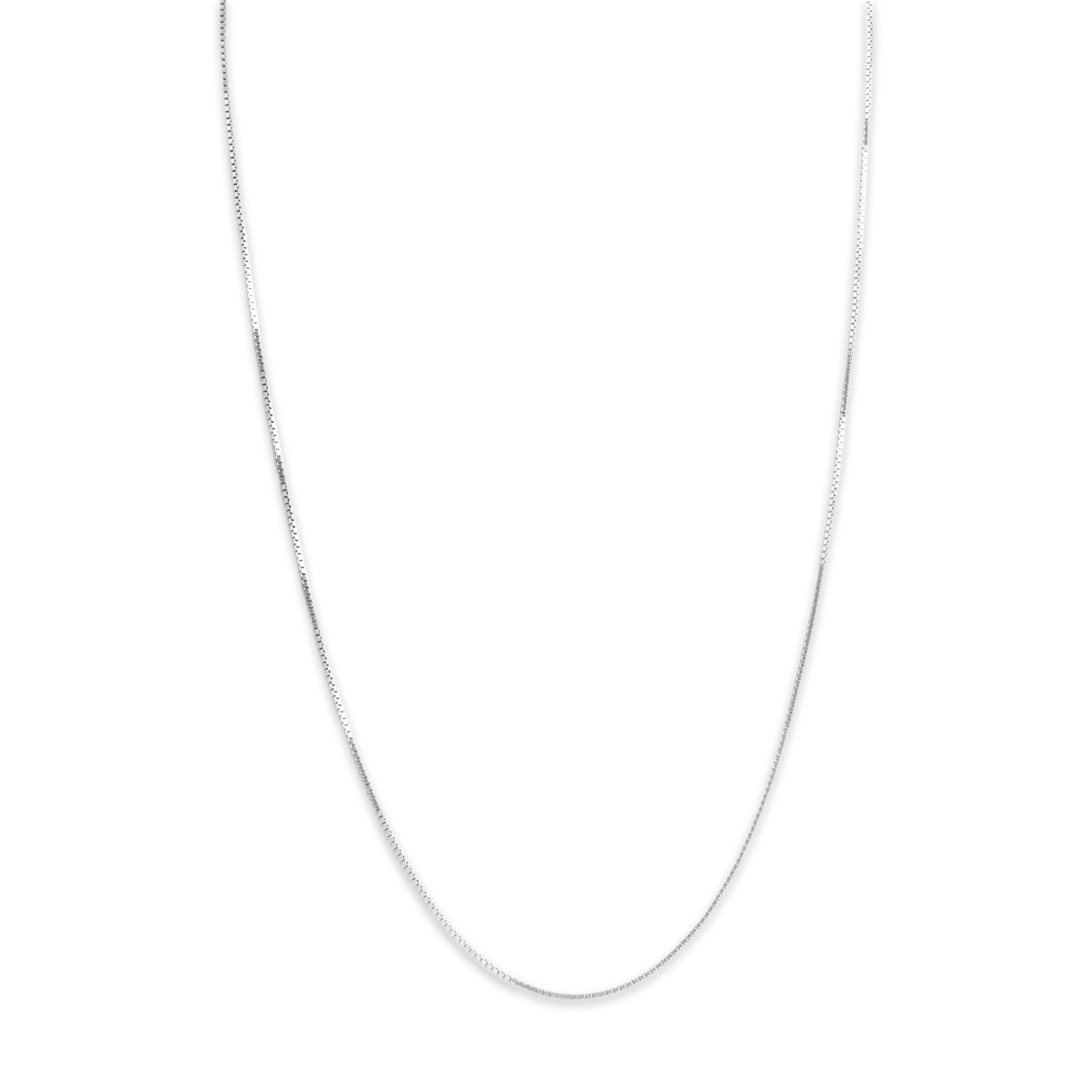 Vintage Italian Platinum .8mm Sparkling Box Chain - detail view #1