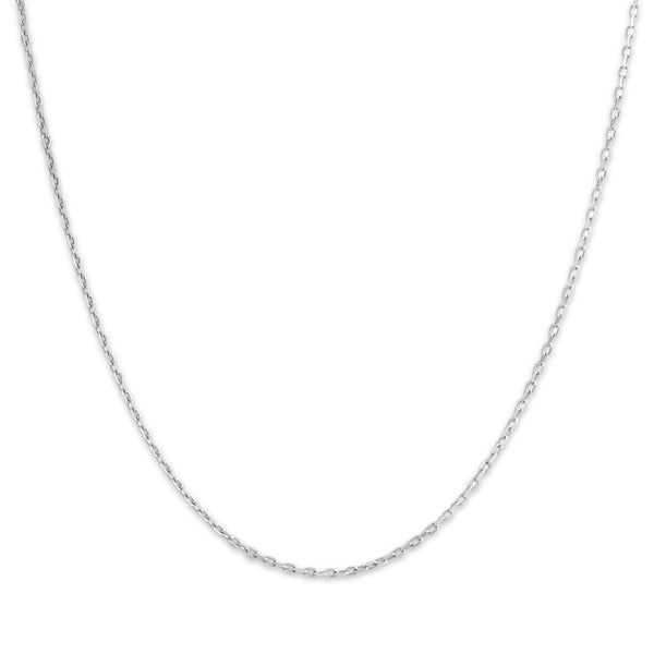 Vintage Italian Platinum 1.4mm Flashing Flat Cable Chain 16