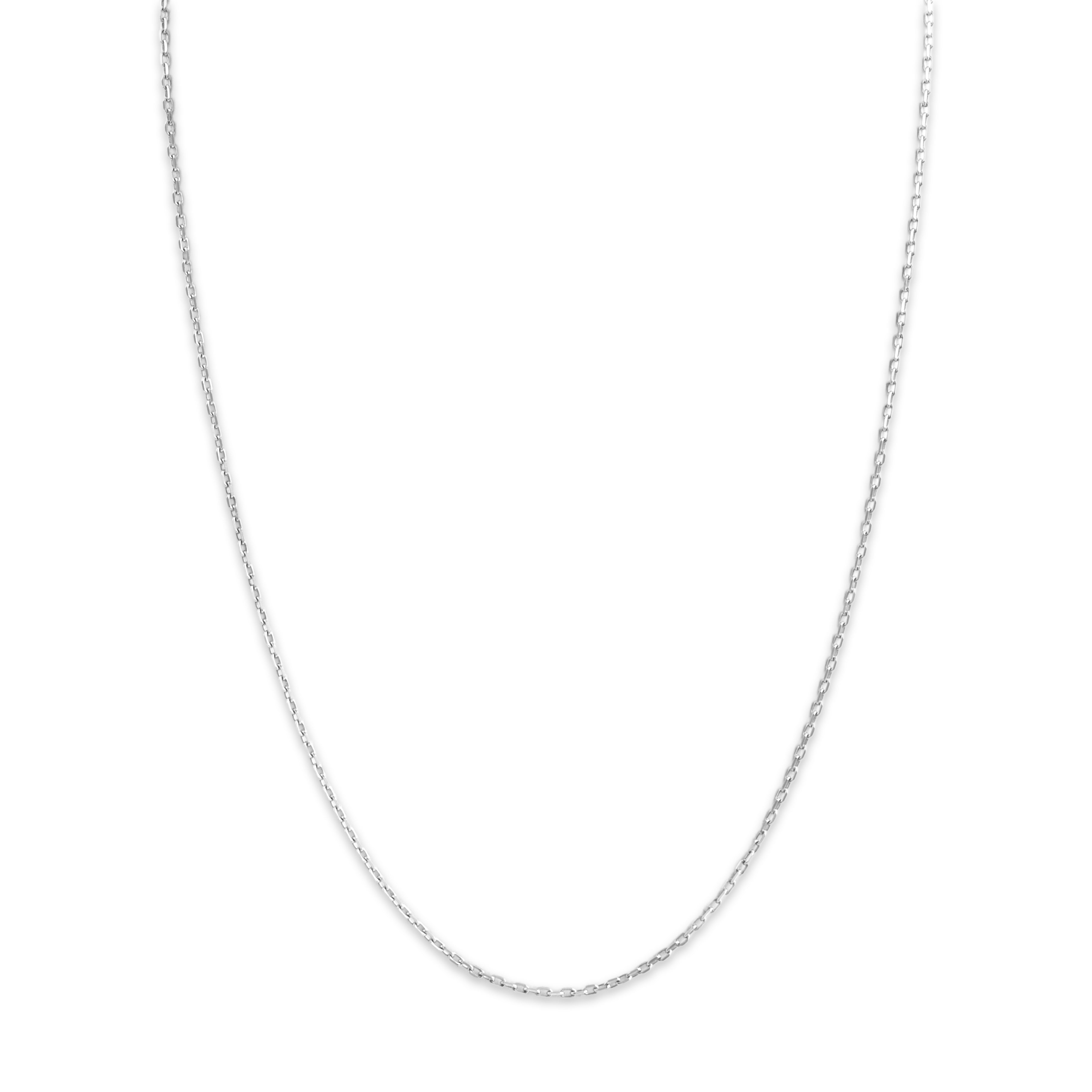 Vintage Italian Platinum 1.4mm Flashing Flat Cable Chain - detail view #1