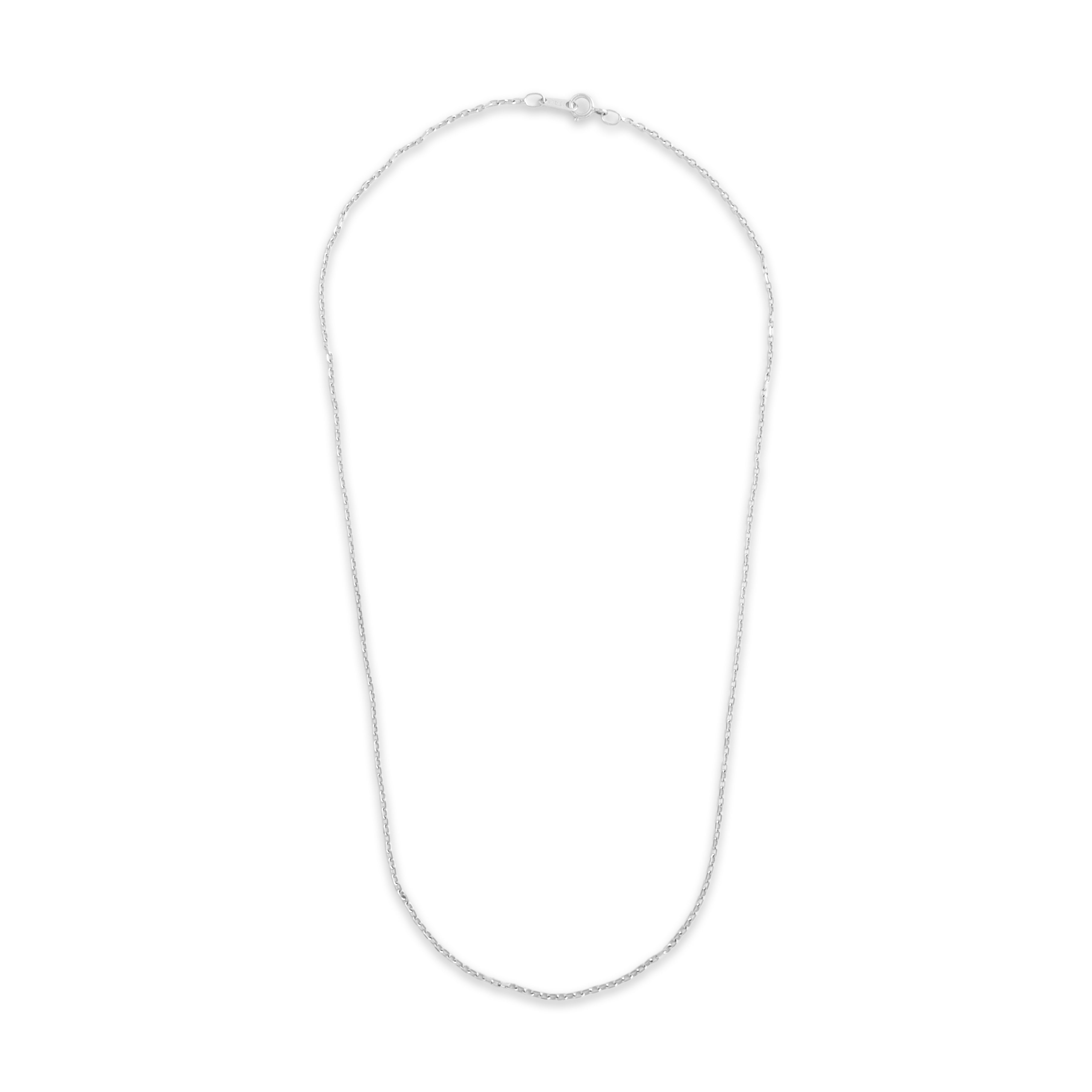 Vintage Italian Platinum 1.4mm Flashing Flat Cable Chain - Overall view
