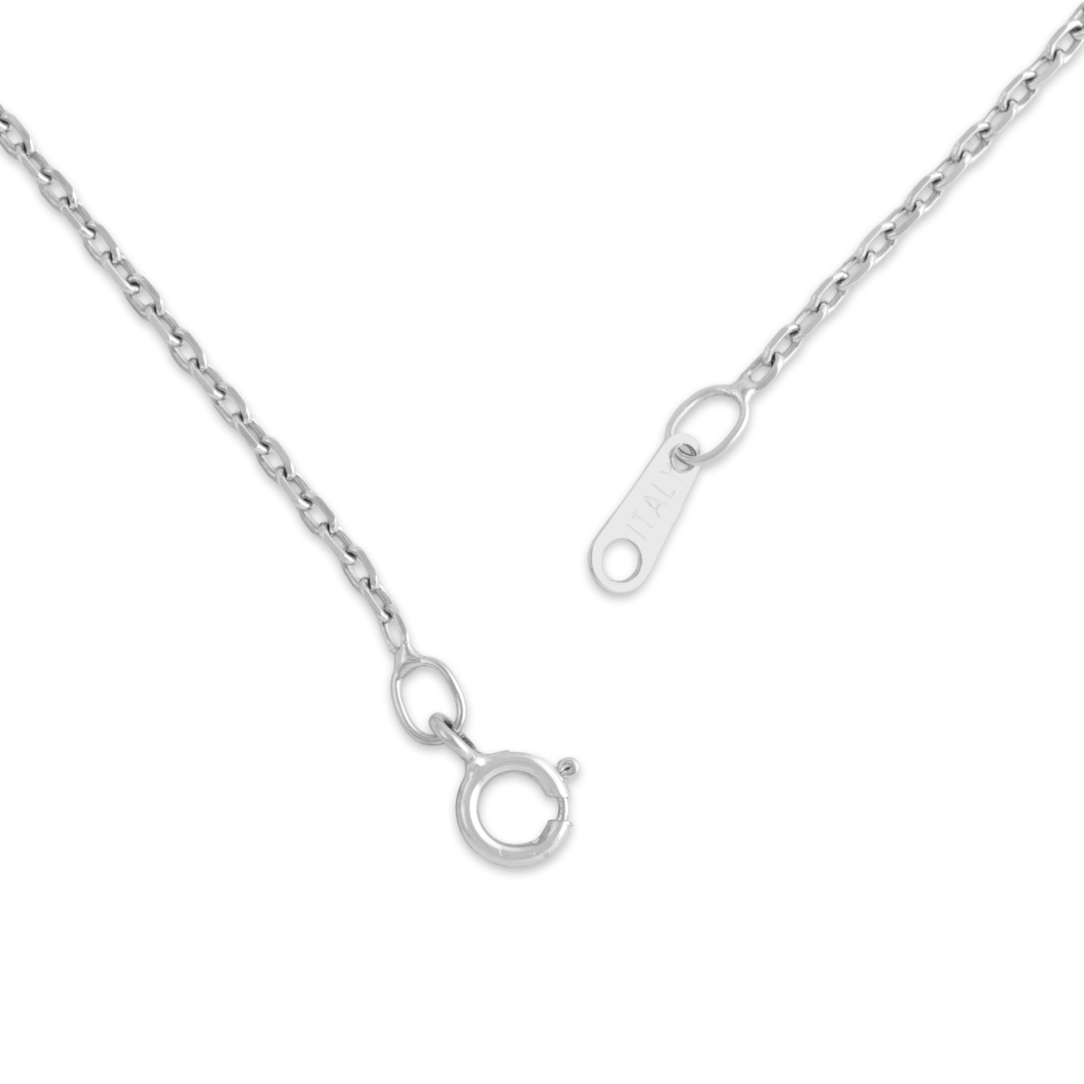 Vintage Italian Platinum 1.4mm Flashing Flat Cable Chain - clasp view