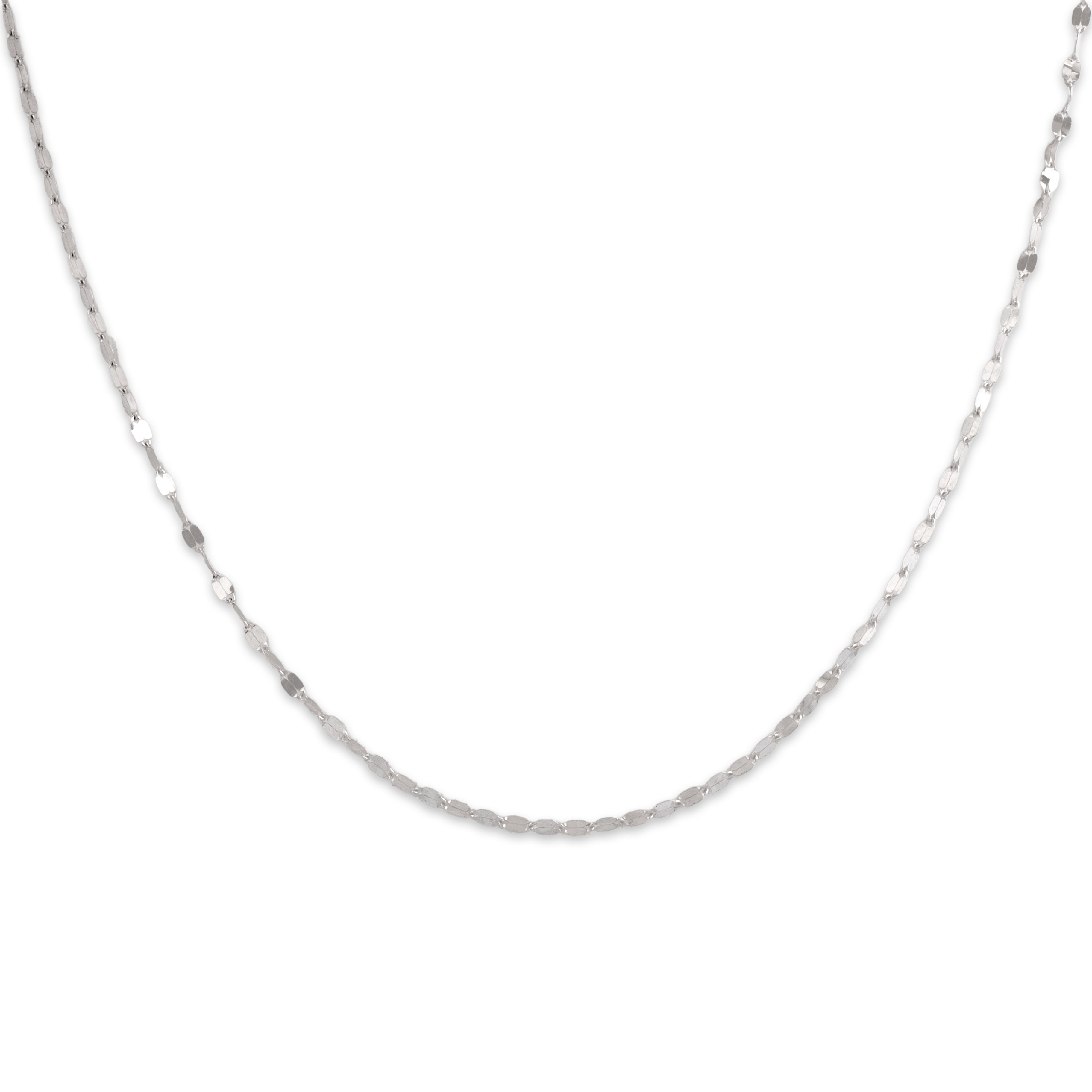 Estate Italian Lightweight Platinum 1.6mm Glittering Duo Link Chain - detail view #1
