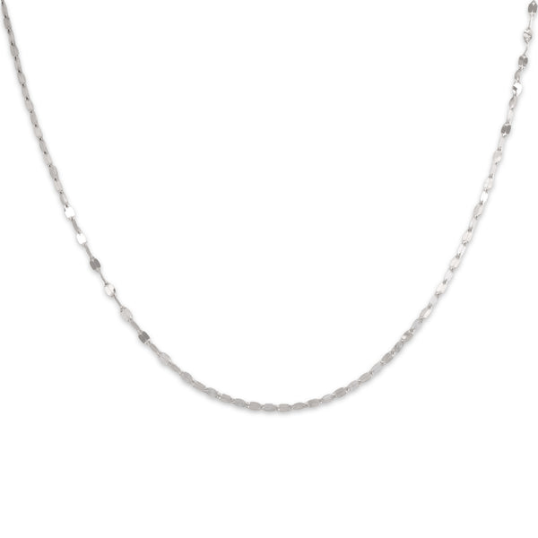 Estate Italian Lightweight Platinum 1.6mm Glittering Duo Link Chain 14