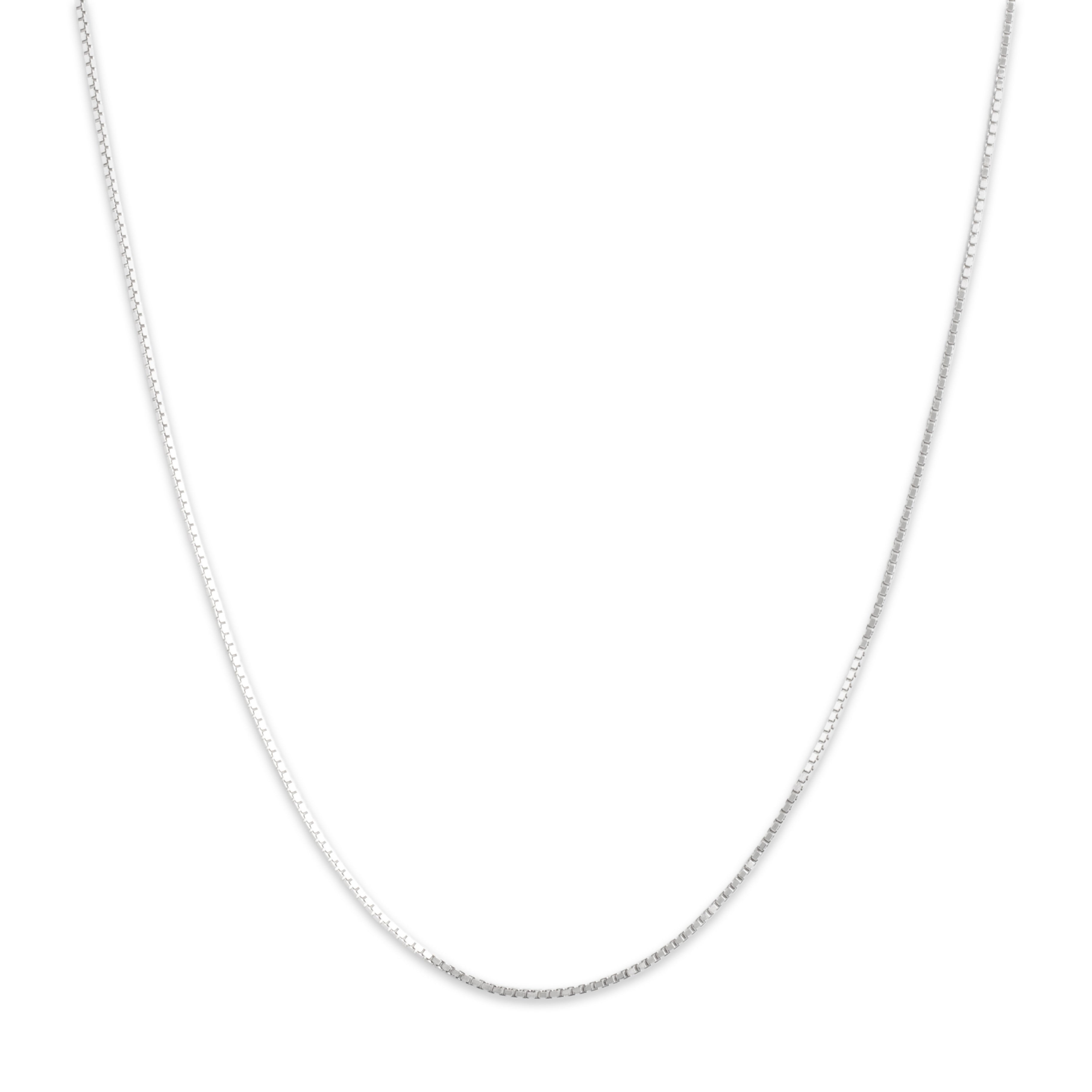 Vintage Platinum .8mm Glinting Delicate Box Chain - Close-up view