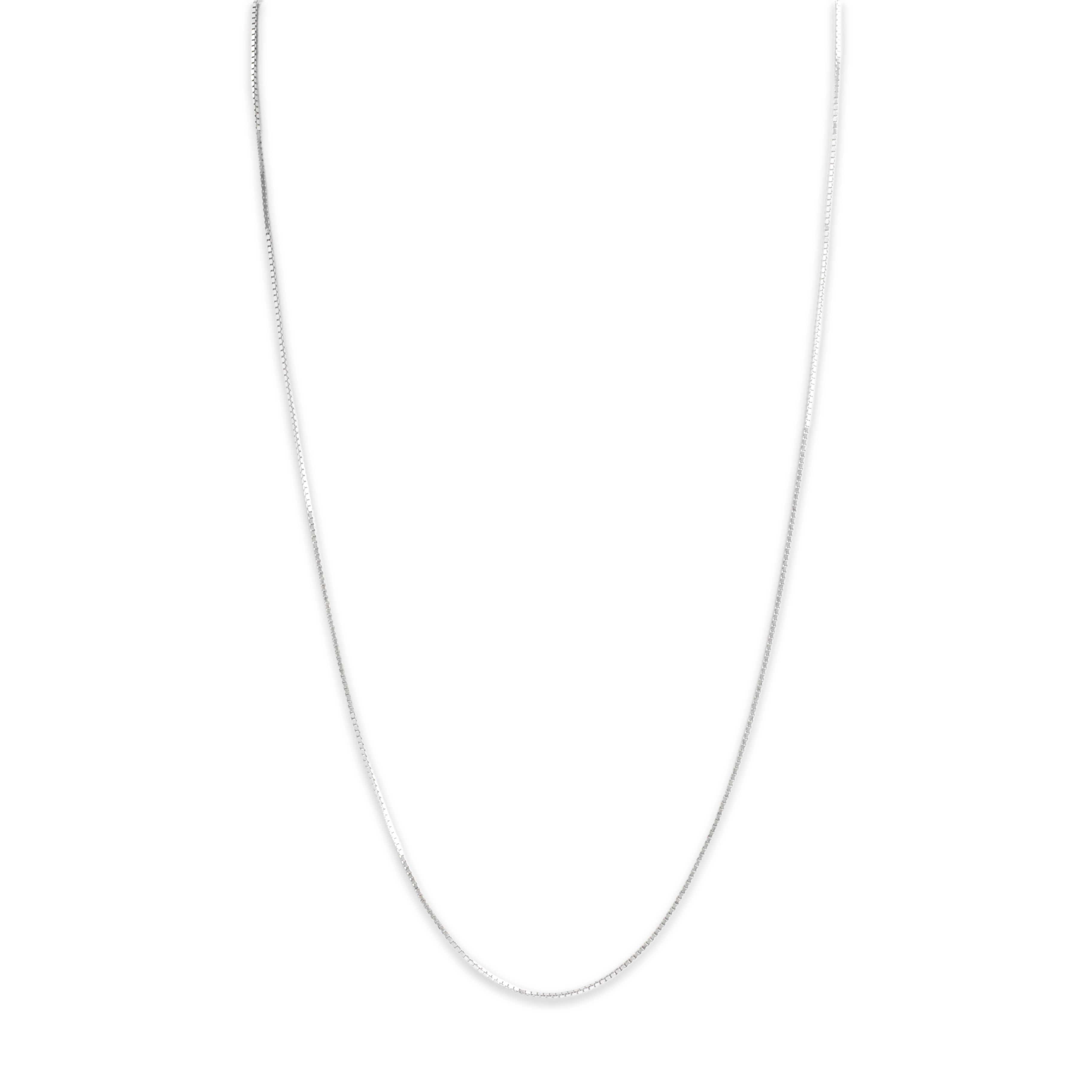 Vintage Platinum .8mm Glinting Delicate Box Chain - detail view #1