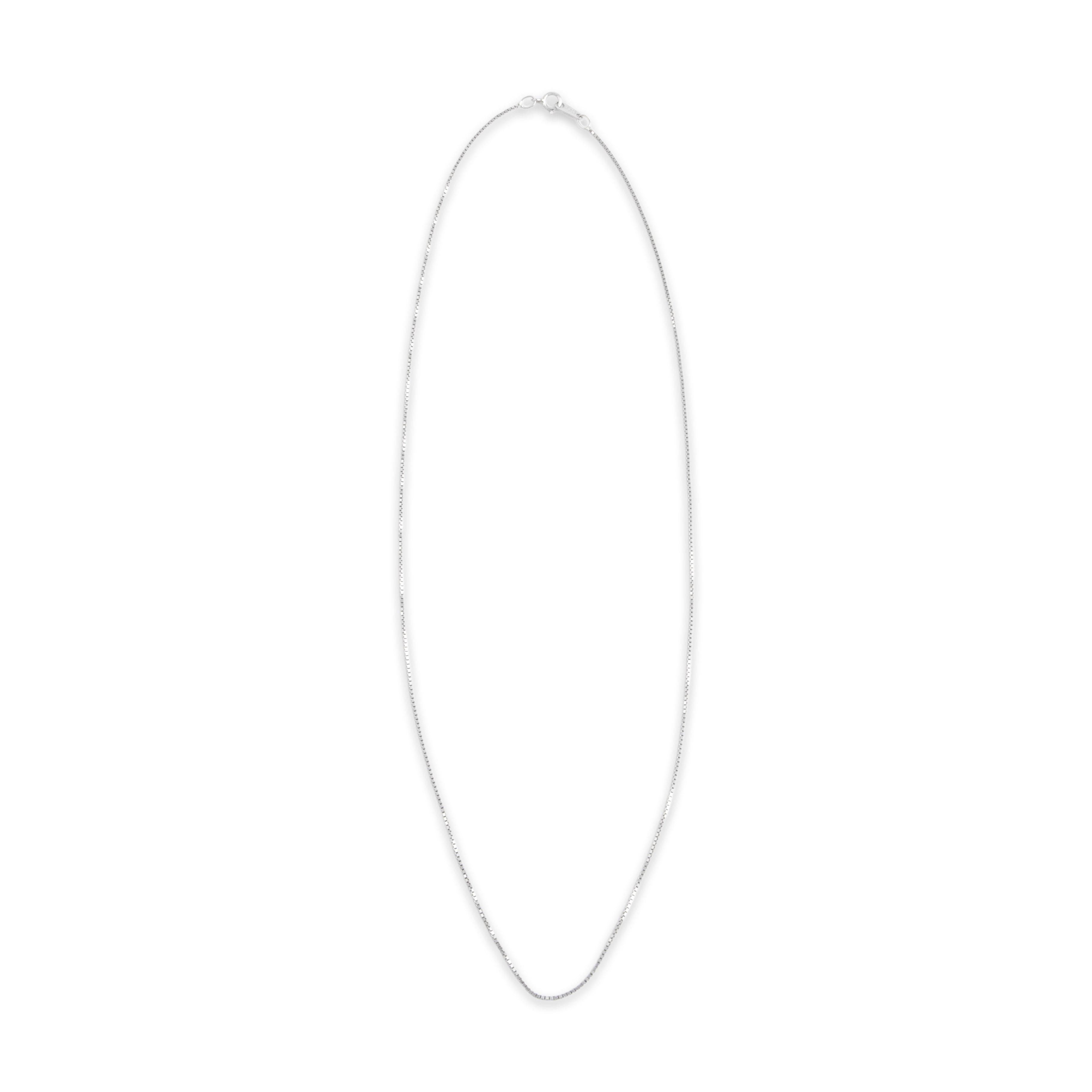 Vintage Platinum .8mm Glinting Delicate Box Chain - Overall view
