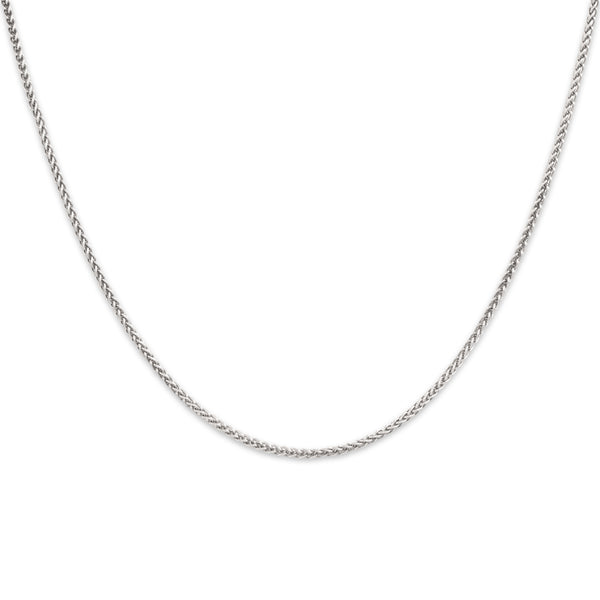 Vintage Italian Platinum 1mm Sleek Wheat Chain 18