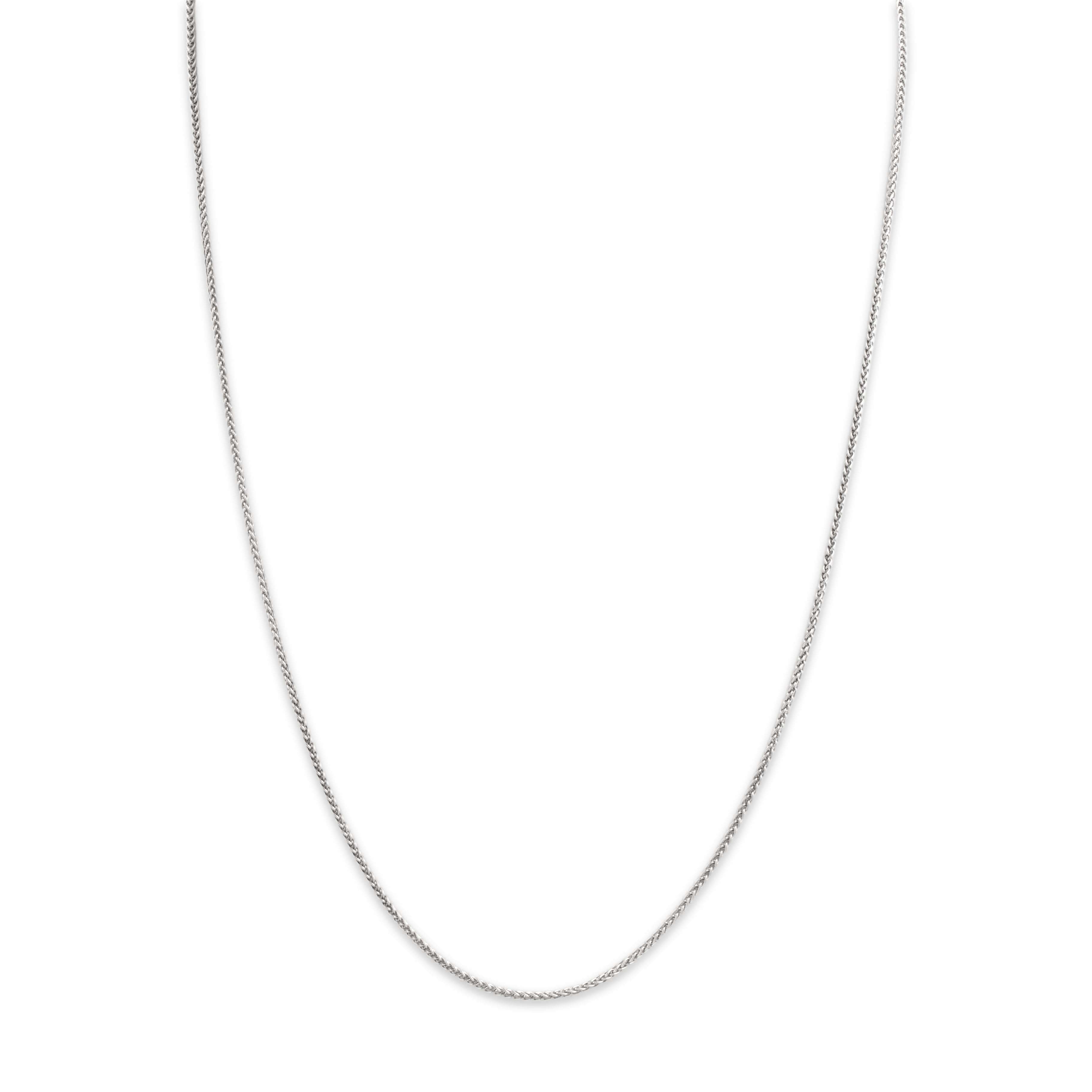 Vintage Italian Platinum 1mm Sleek Wheat Chain - detail view #1