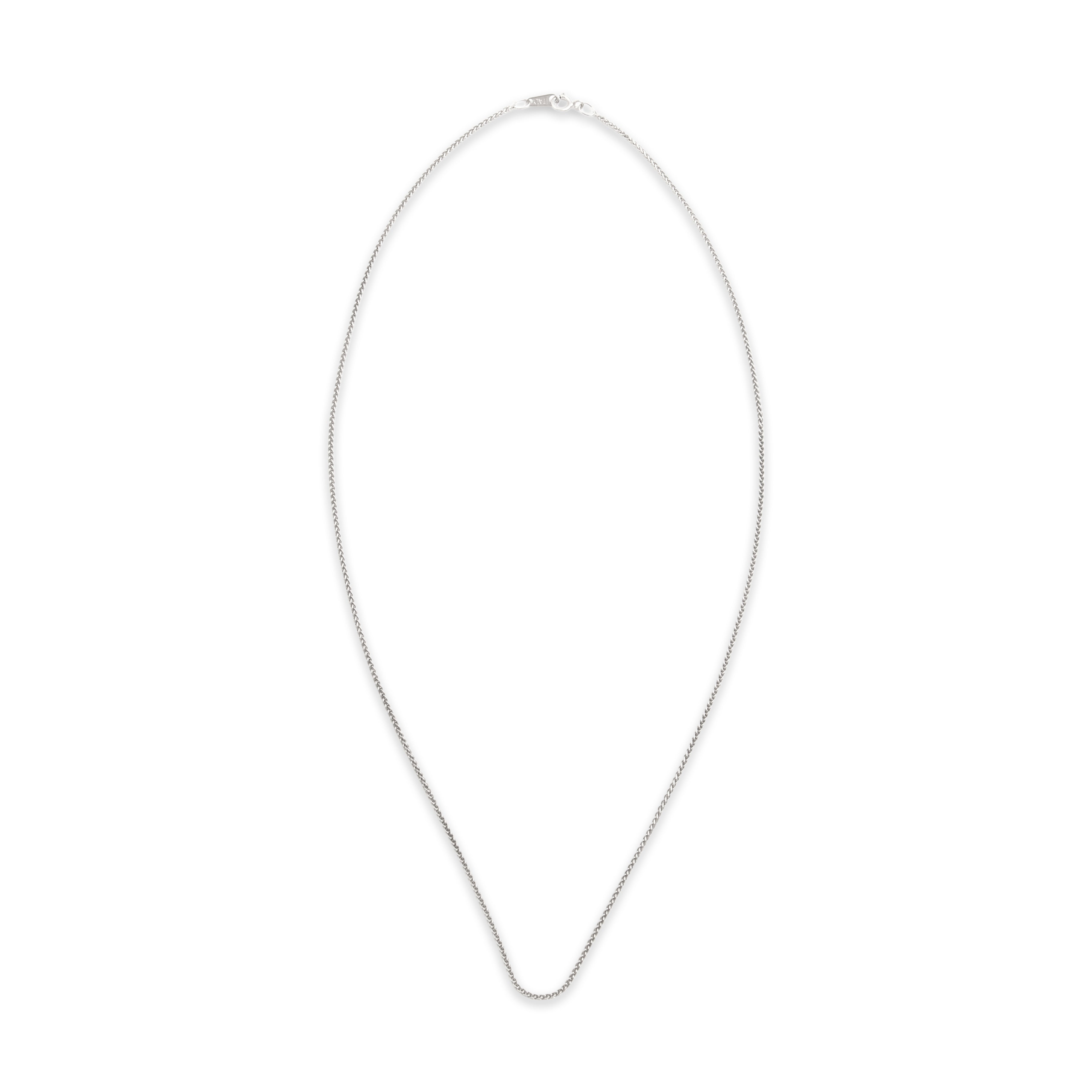 Vintage Italian Platinum 1mm Sleek Wheat Chain - Overall view