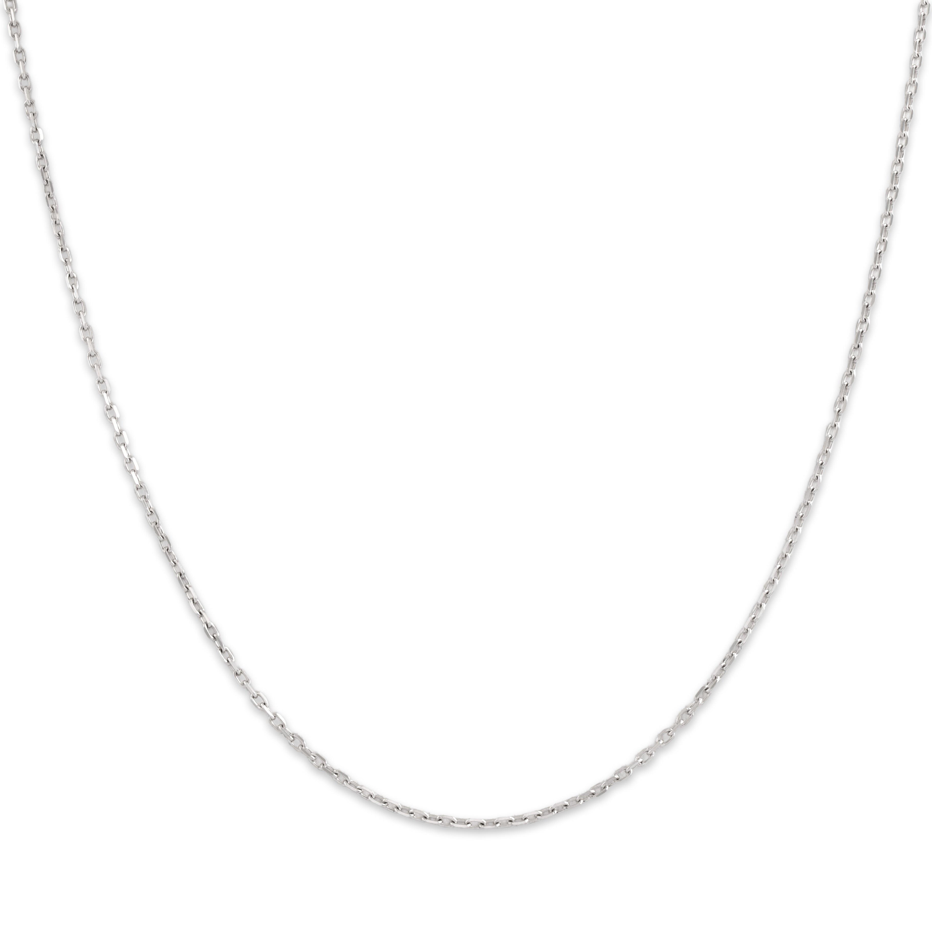 Vintage Italian Platinum 1.4mm Sleek Cable Chain - Close-up view