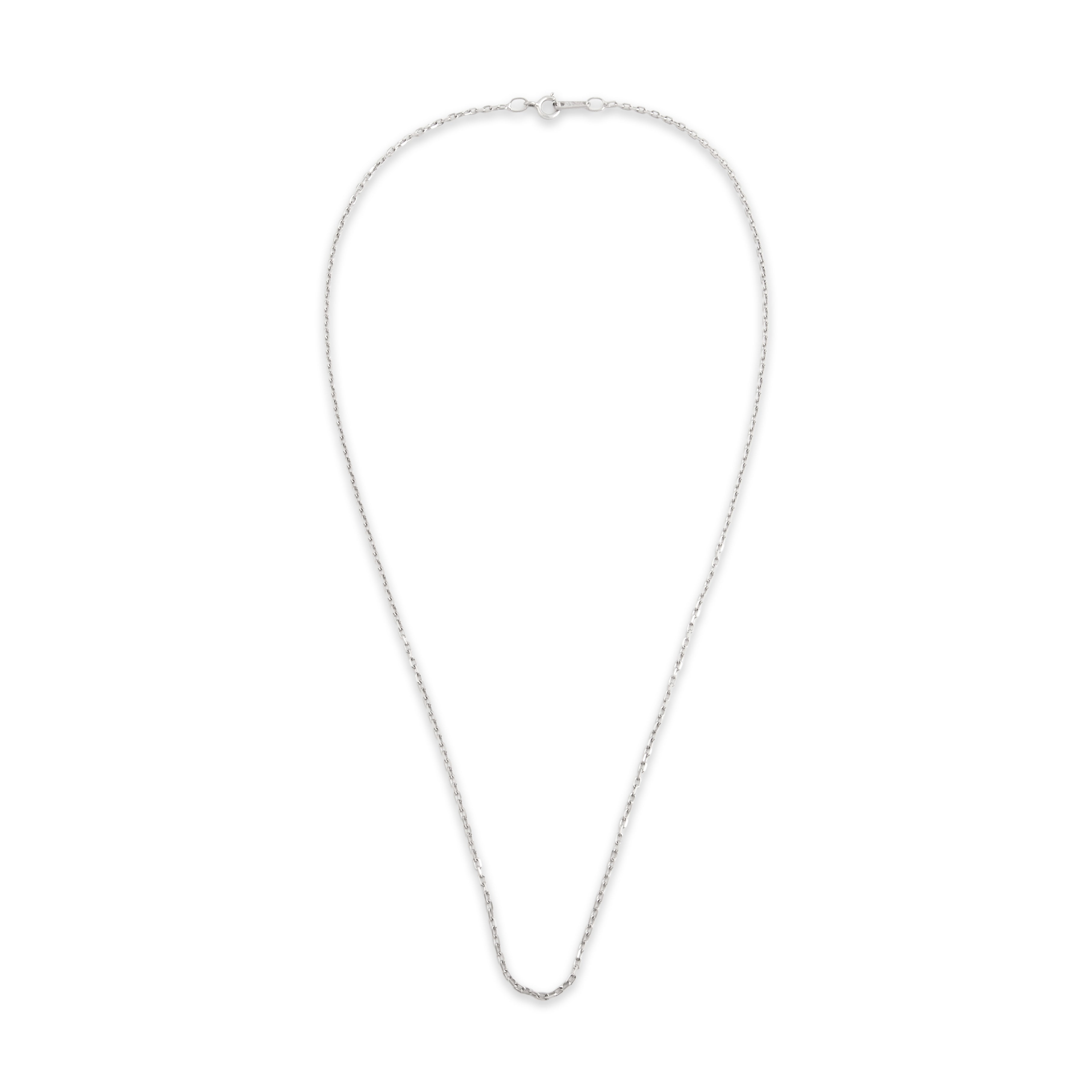 Vintage Italian Platinum 1.4mm Sleek Cable Chain - Overall view