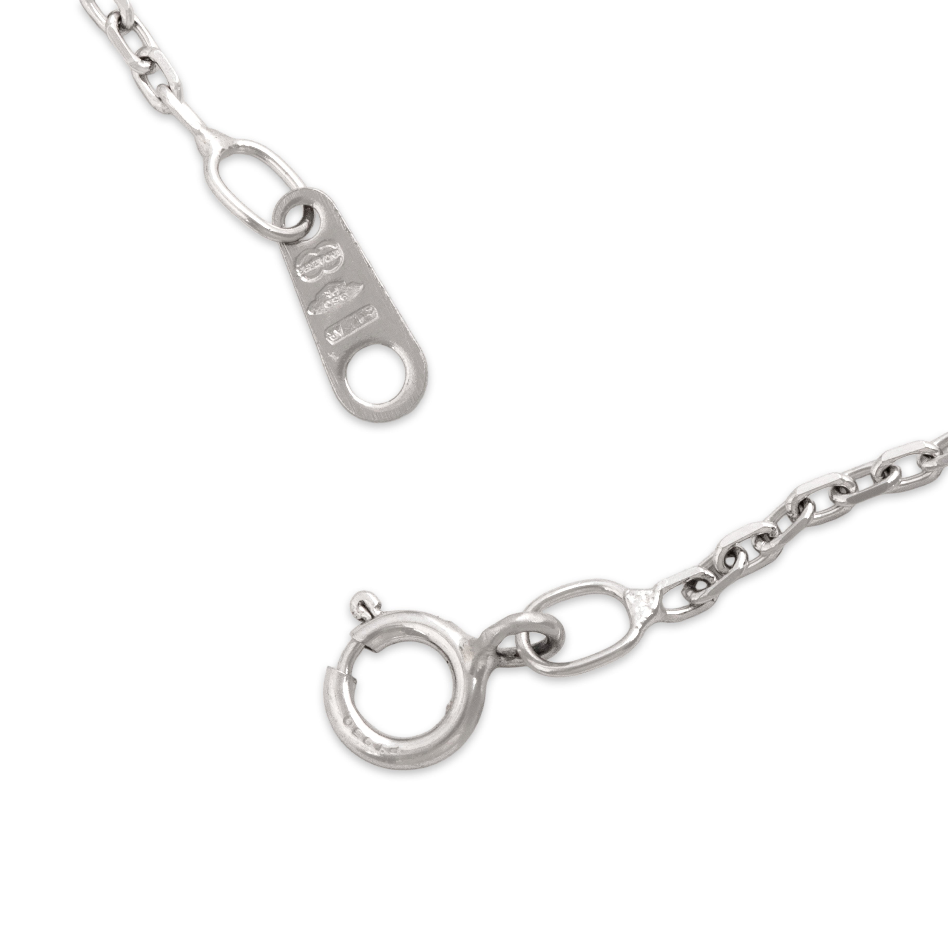 Vintage Italian Platinum 1.4mm Sleek Cable Chain - clasp view
