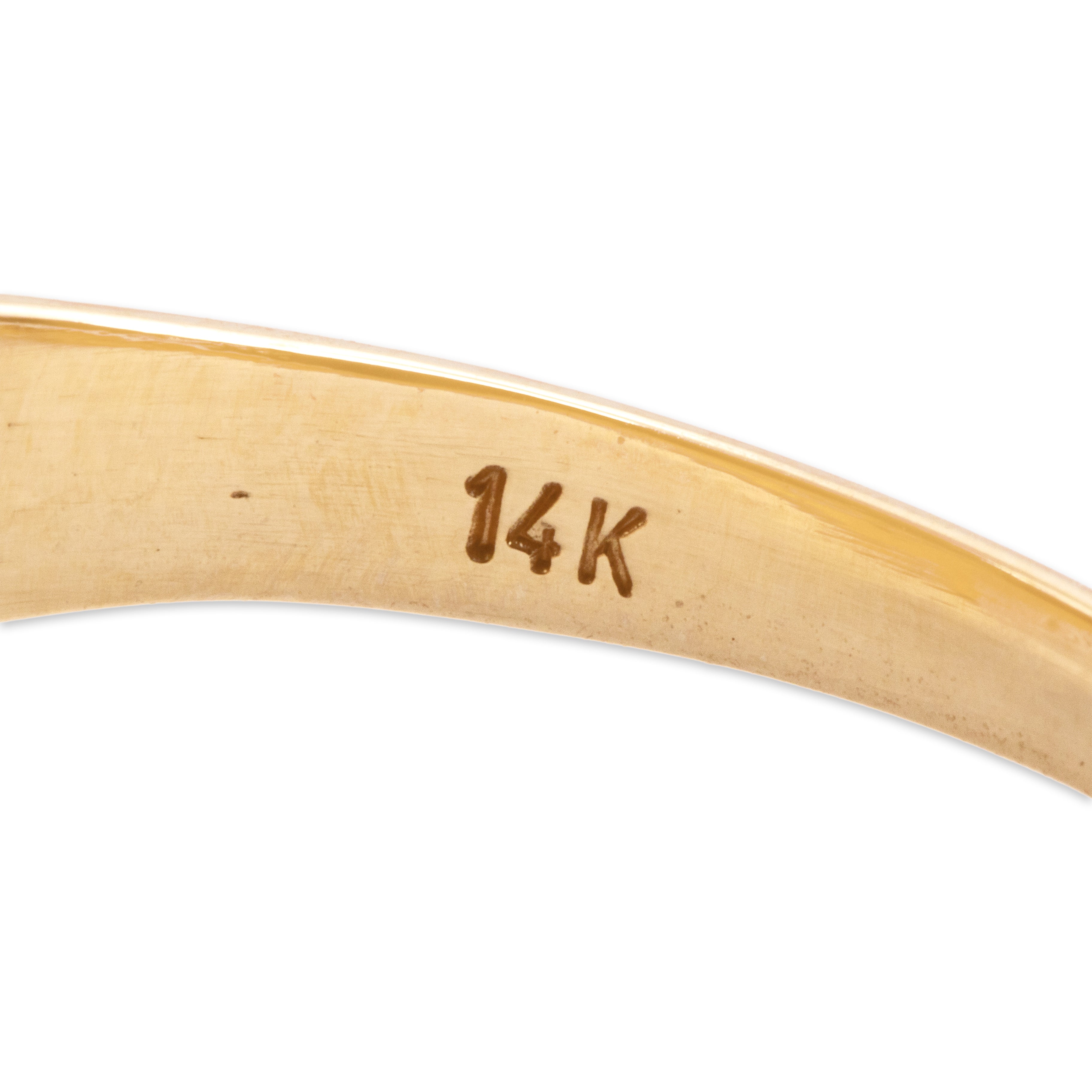 Vintage 14k Yellow Gold Diamond Lovely Crossover Ring - Hallmark view
