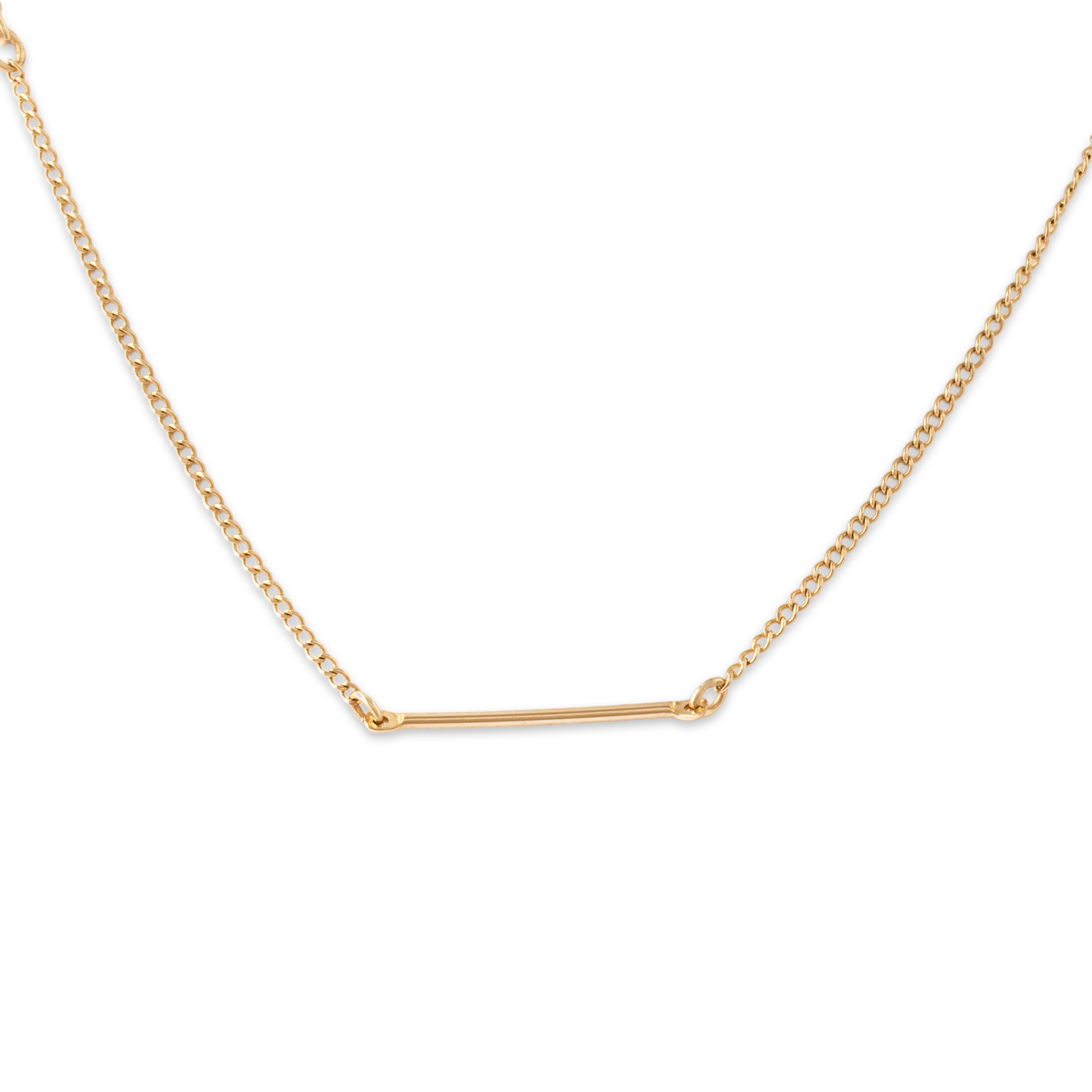 Vintage 14k Yellow Gold 1.2mm (Chain), 1mm (Bar Link) Lovely Dainty Bar Link Chain - detail view #1