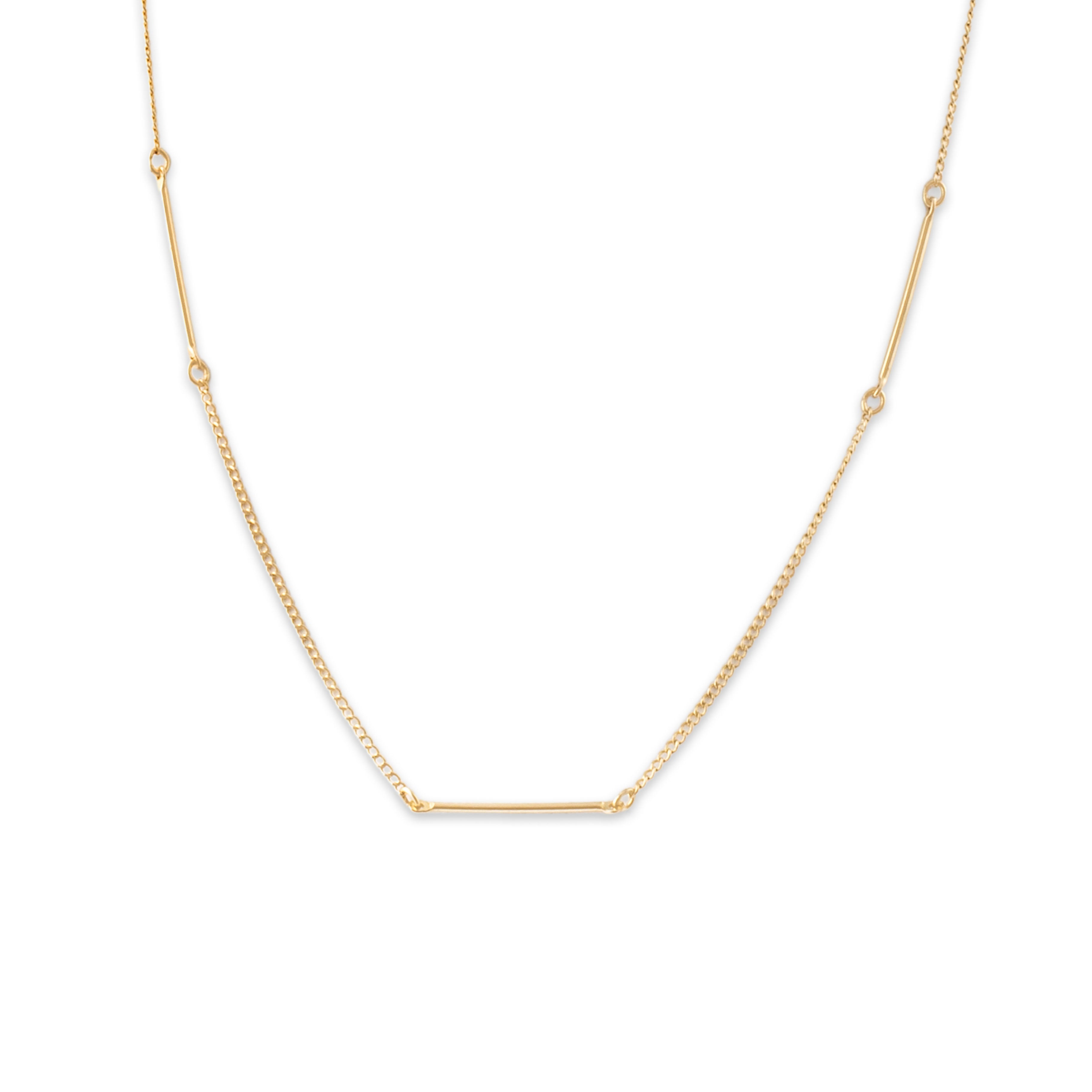 Vintage 14k Yellow Gold Lovely Dainty Bar Link Chain 15.25