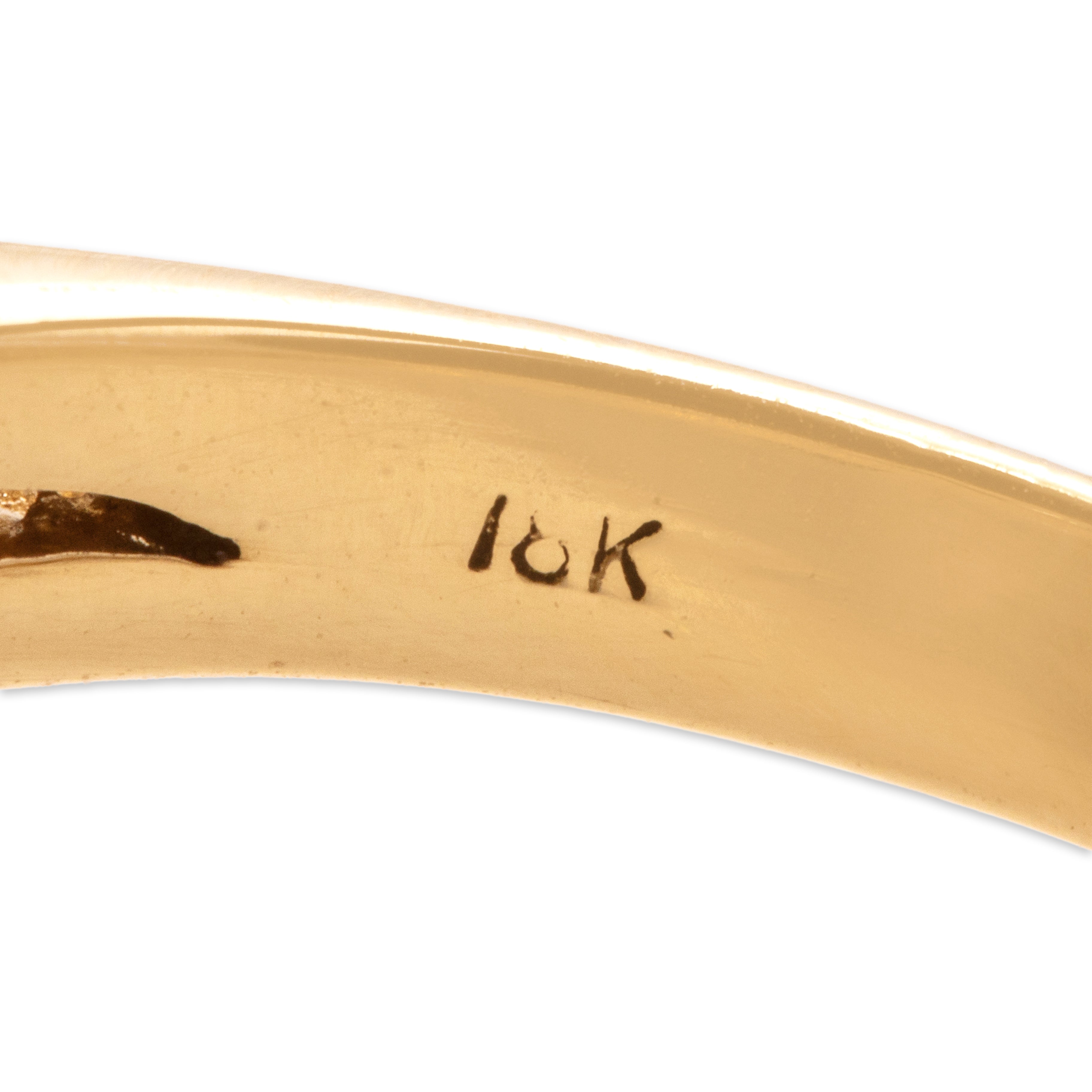 Vintage 18k Yellow Gold Golden Pearl 1.34cttw Diamond Oversized Exceptional Ballerina Halo Cocktail Ring - Hallmark view
