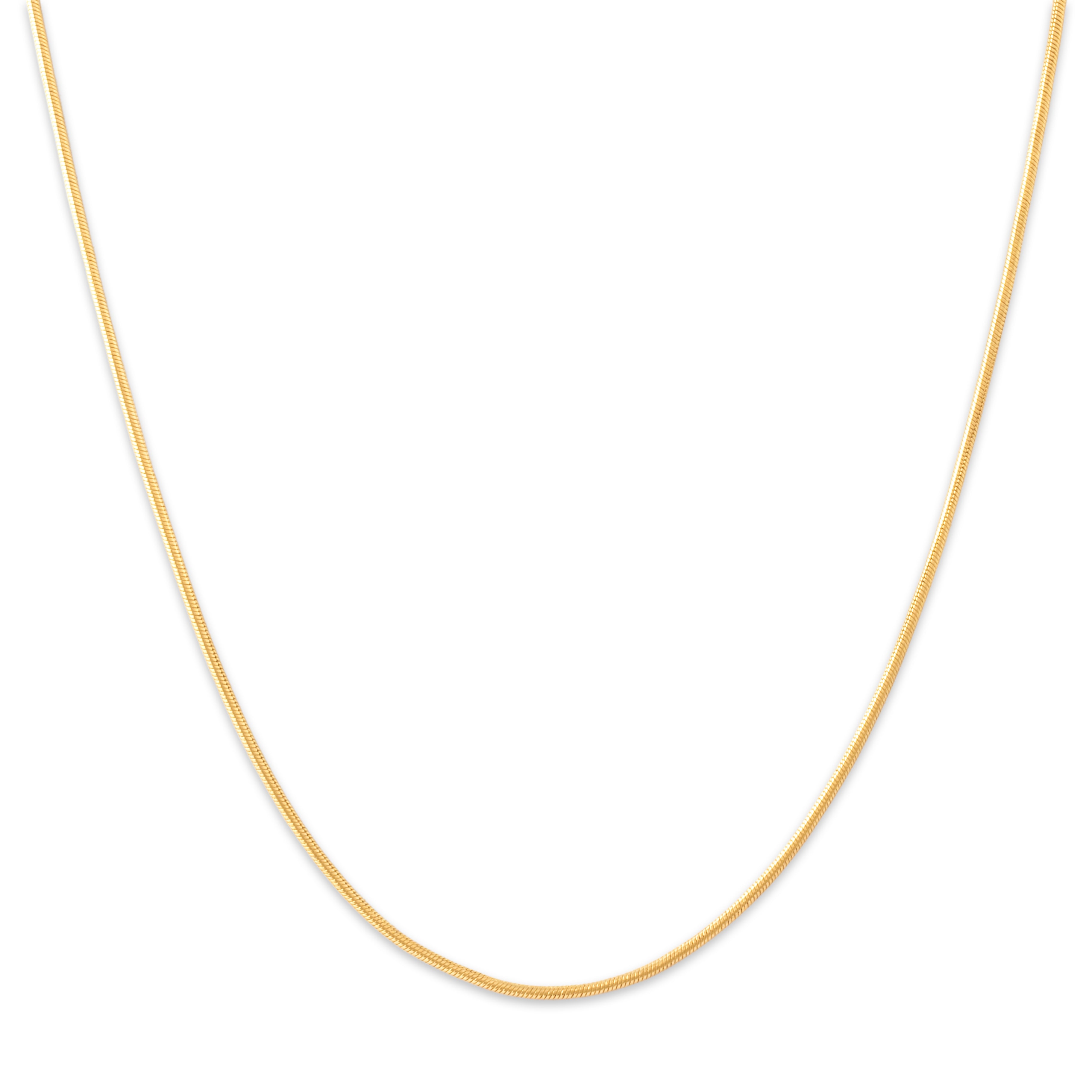Vintage Italian 18k Yellow Gold 1mm Quintessential Sinuous Snake Chain - Close-up view