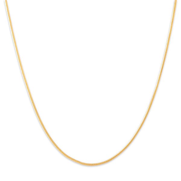 Vintage Italian 18k Yellow Gold 1mm Quintessential Sinuous Snake Chain 19.75