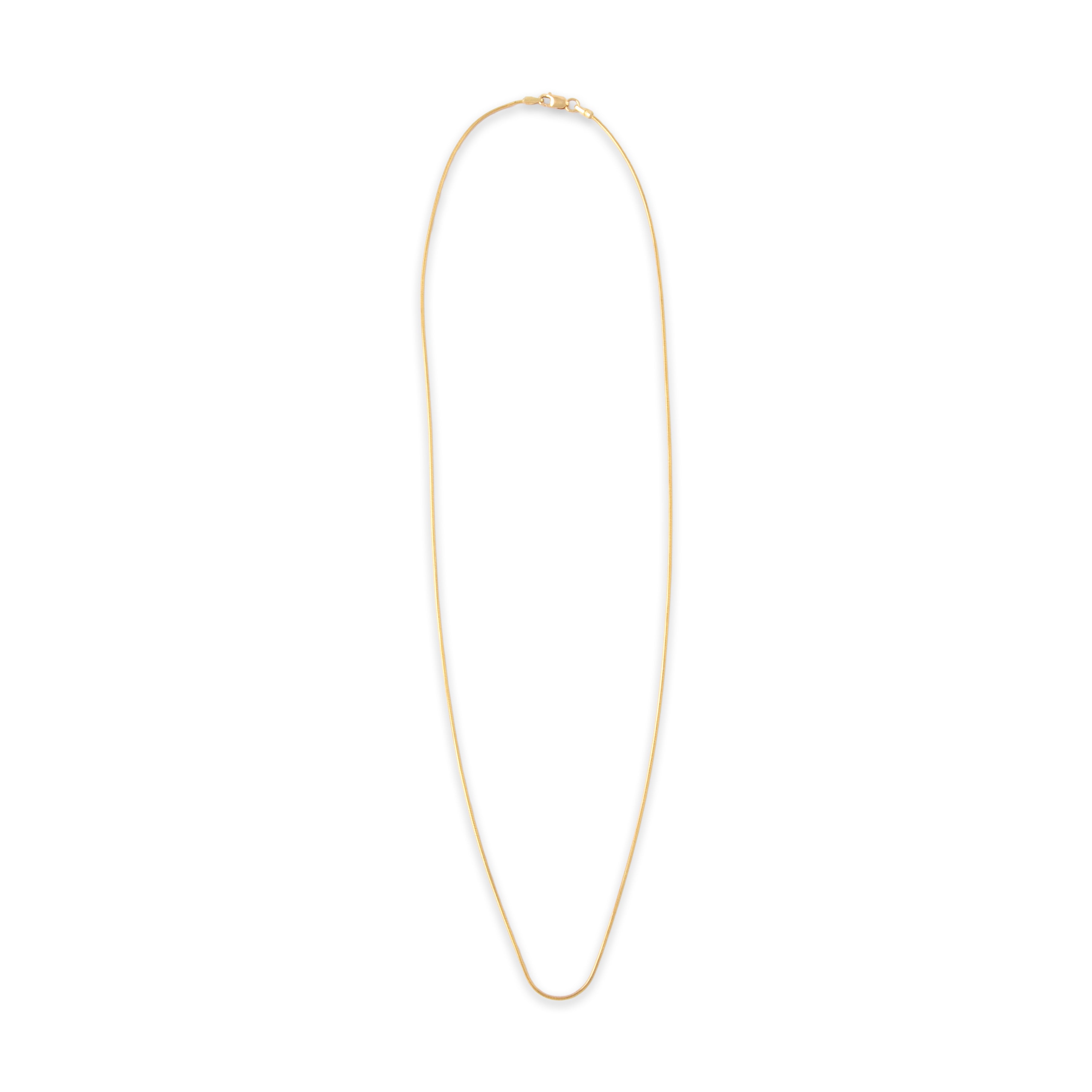 Vintage Italian 18k Yellow Gold 1mm Quintessential Sinuous Snake Chain - Overall view