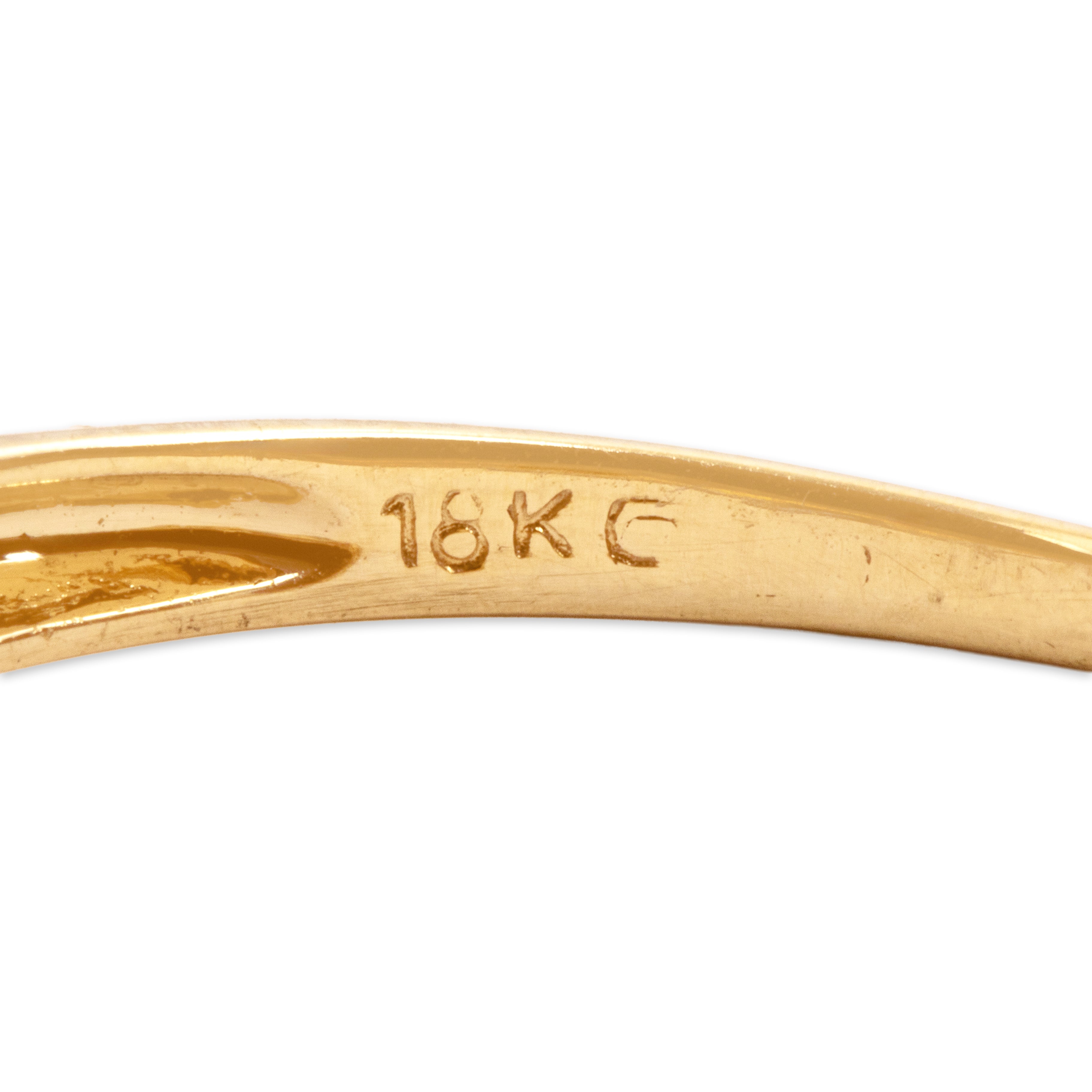 Vintage 18k Yellow Gold Champagne Diamond Diamond Classic Baguette Accented Ring - Hallmark view