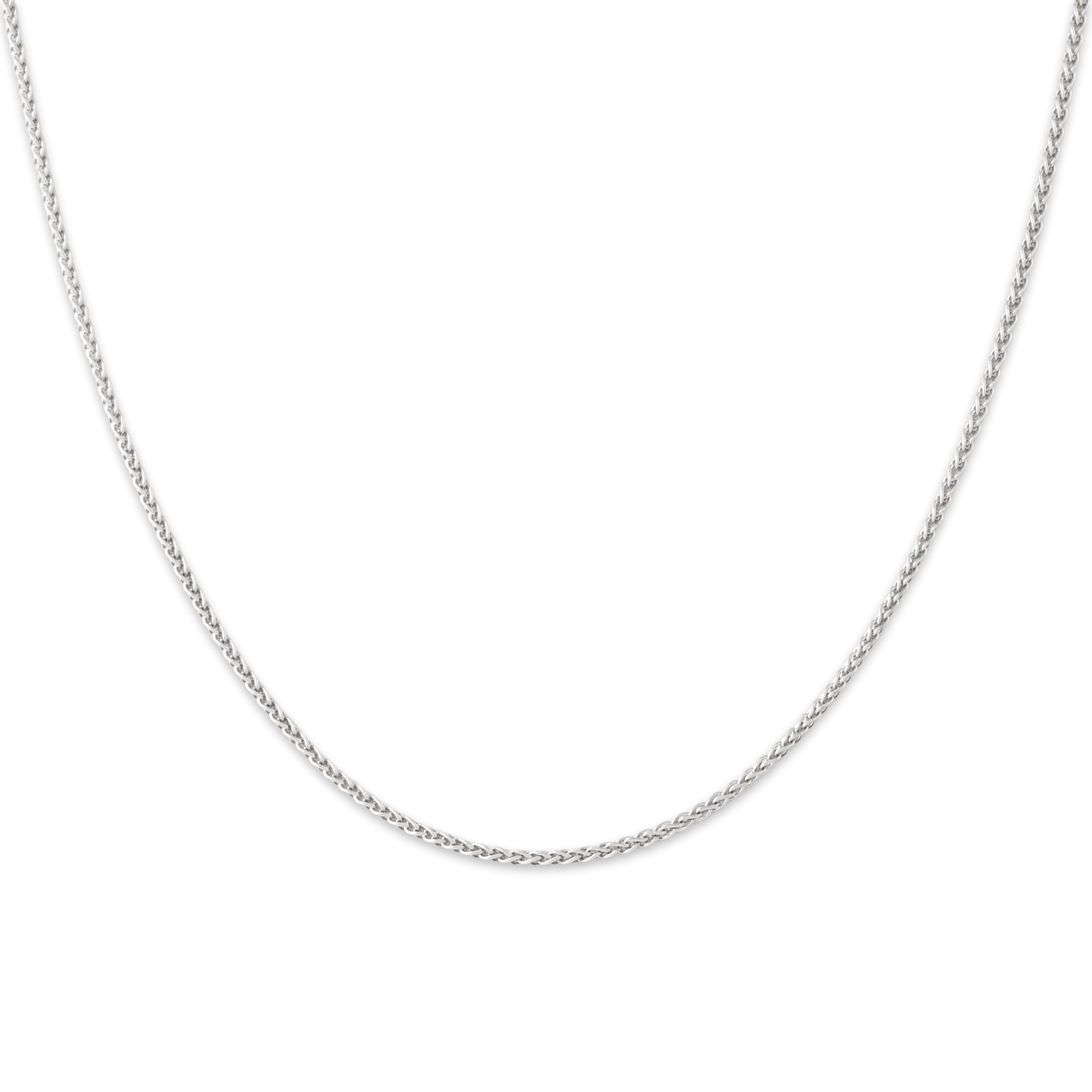 Estate 14k White Gold 1.2mm Lovely Wheat Chain - Close-up view