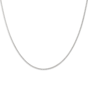 Estate 14k White Gold 1.2mm Lovely Wheat Chain 18"