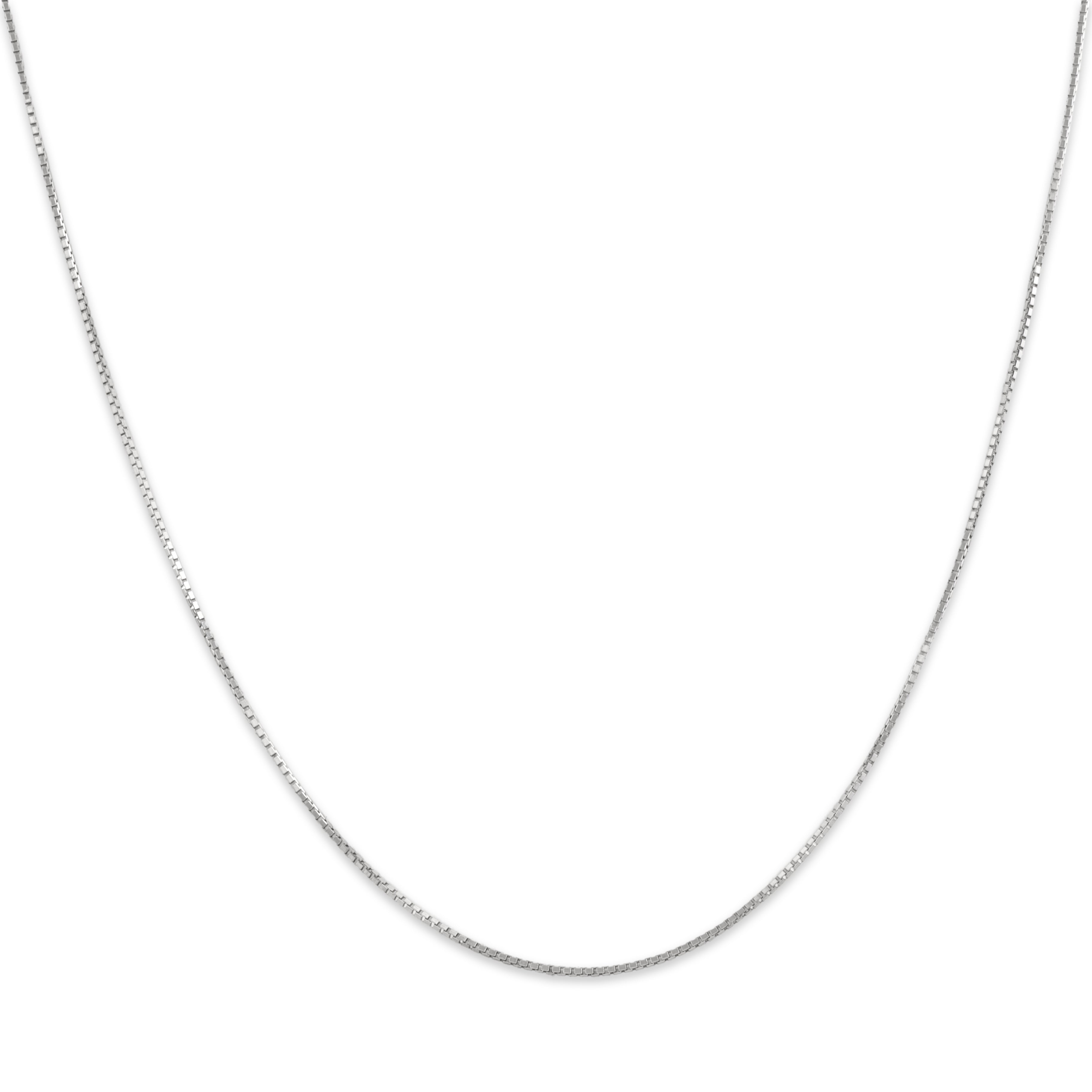 Vintage Platinum .7mm Glittering Box Adjustable Chain - Close-up view