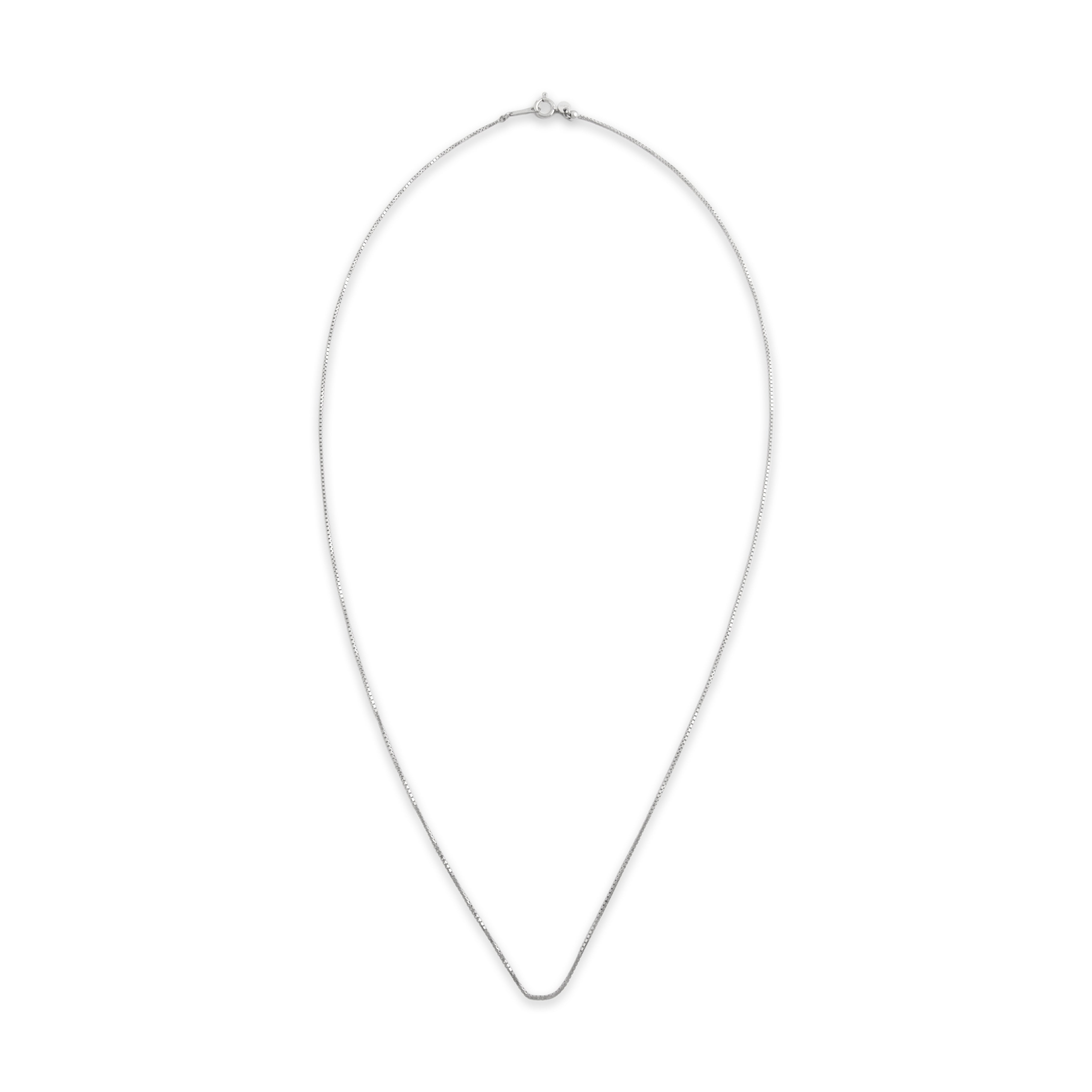 Vintage Platinum .7mm Glittering Box Adjustable Chain - Overall view