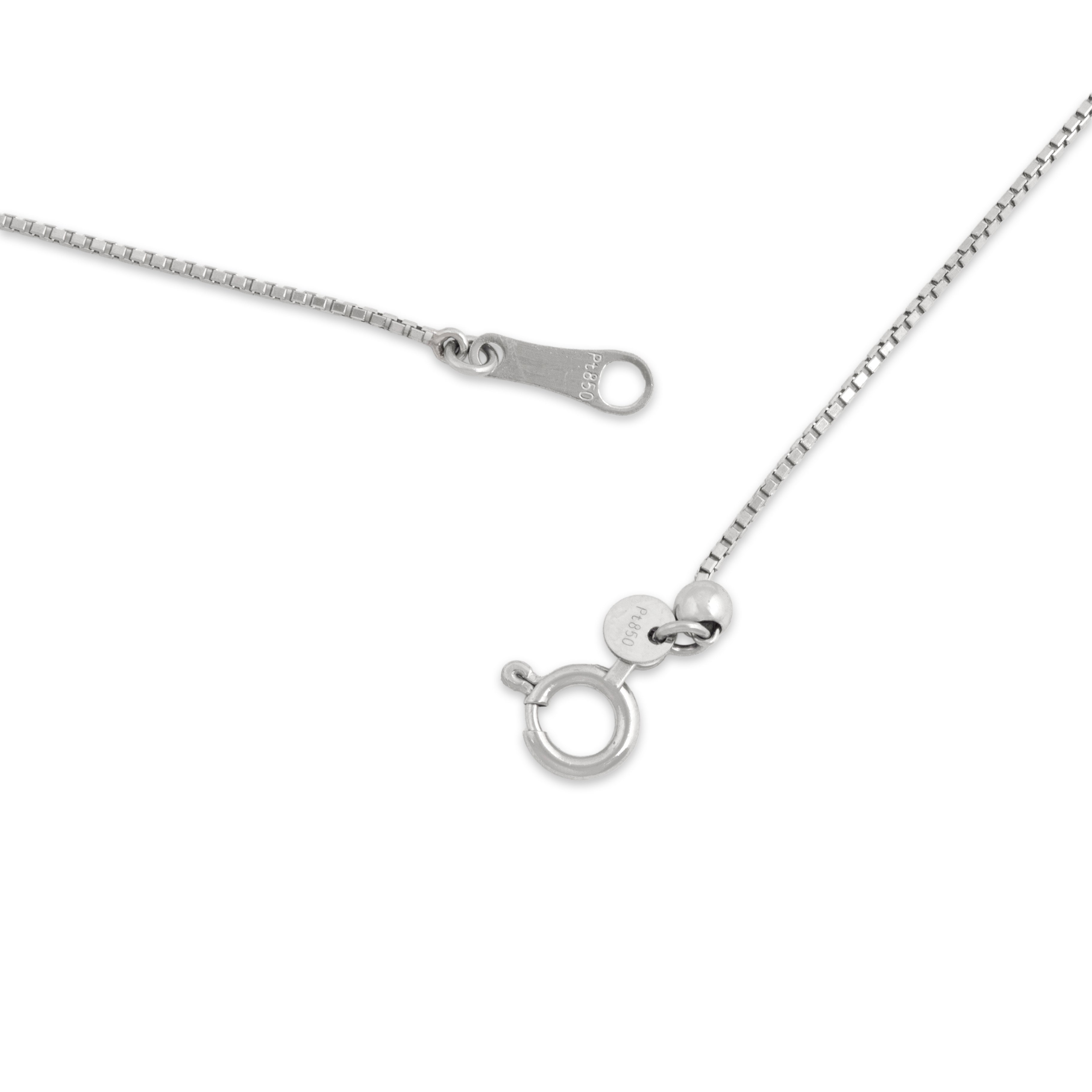 Vintage Platinum .7mm Glittering Box Adjustable Chain - clasp view