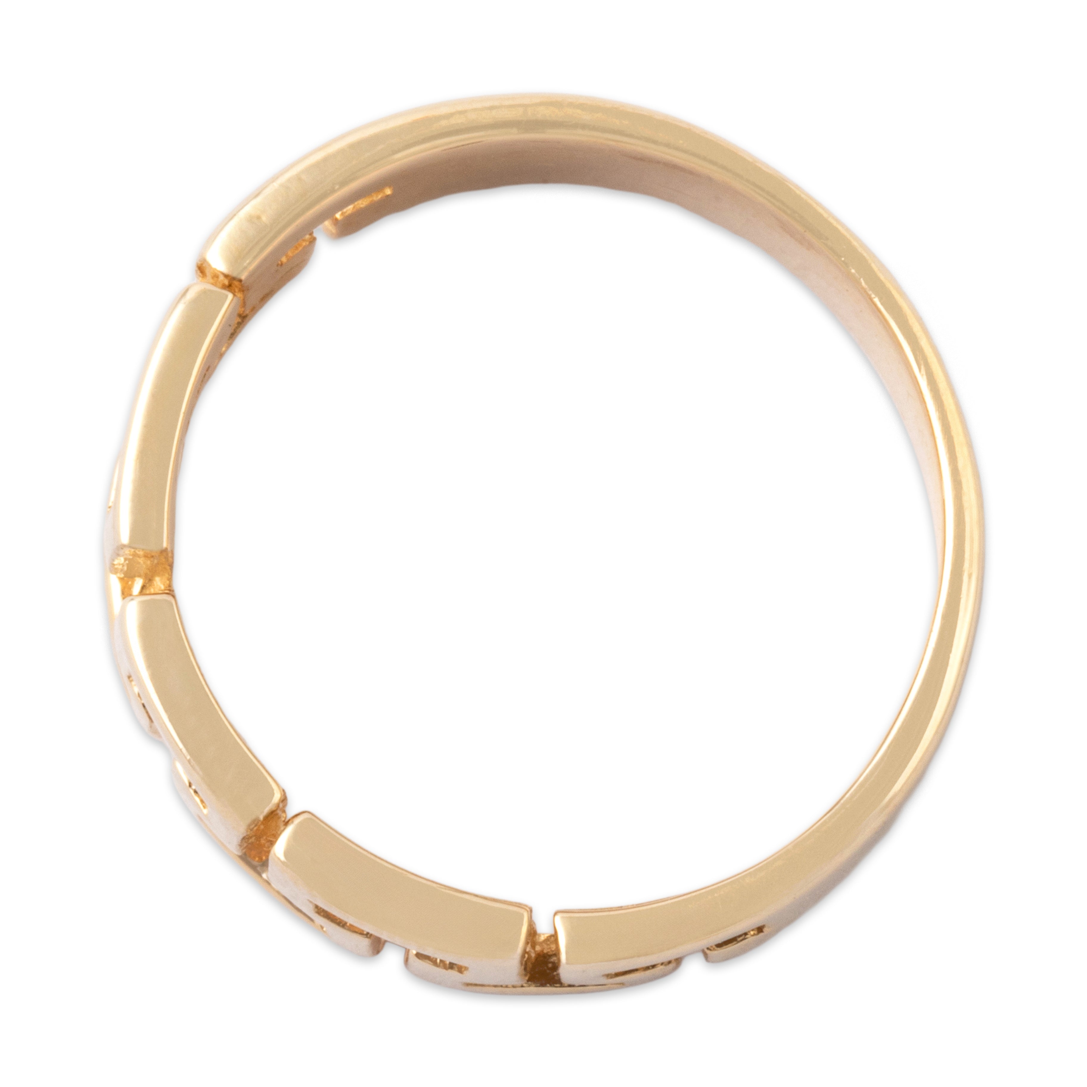 Vintage 14k Yellow Gold Open Greek Key Band Ring - detail view #1