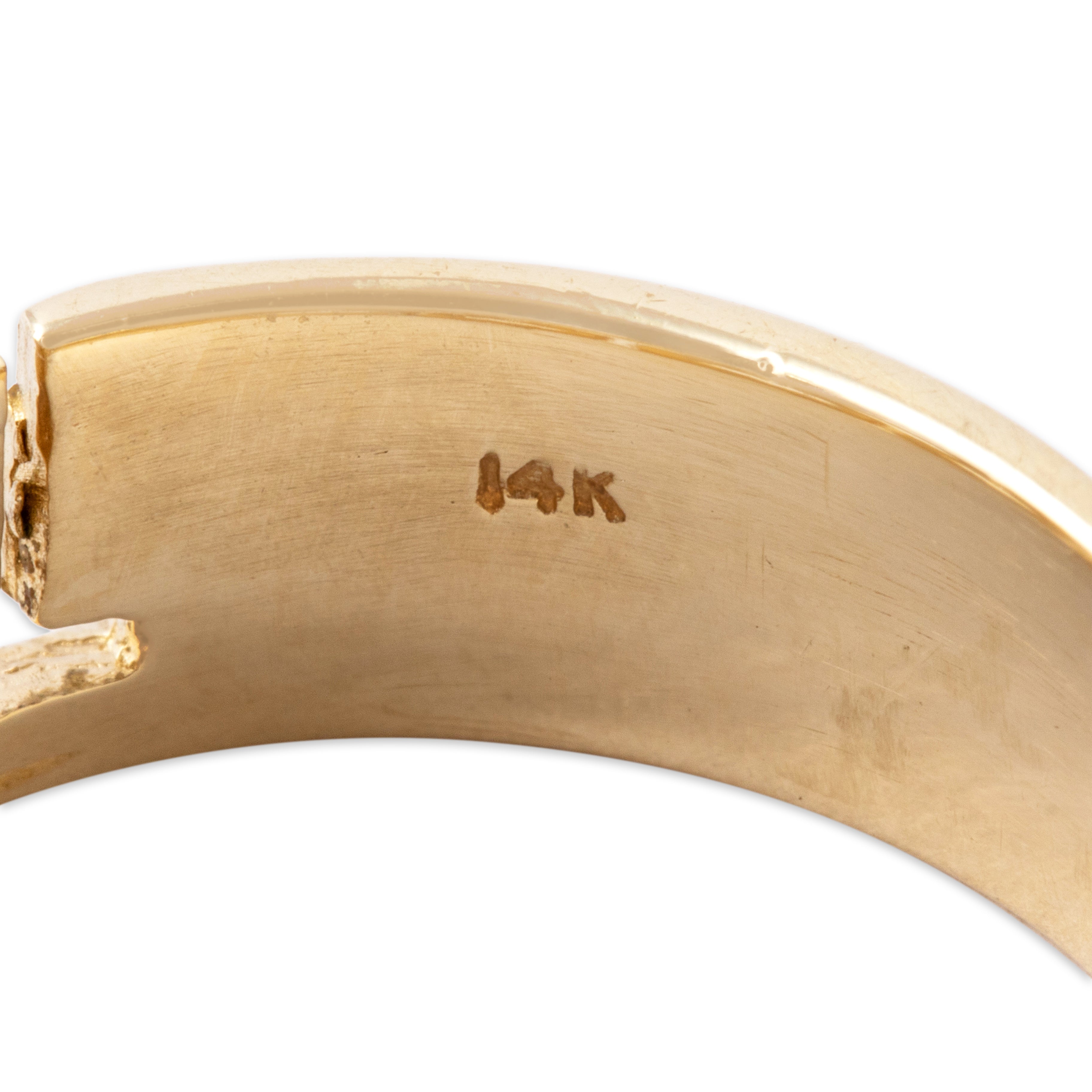 Vintage 14k Yellow Gold Open Greek Key Band Ring - Hallmark view