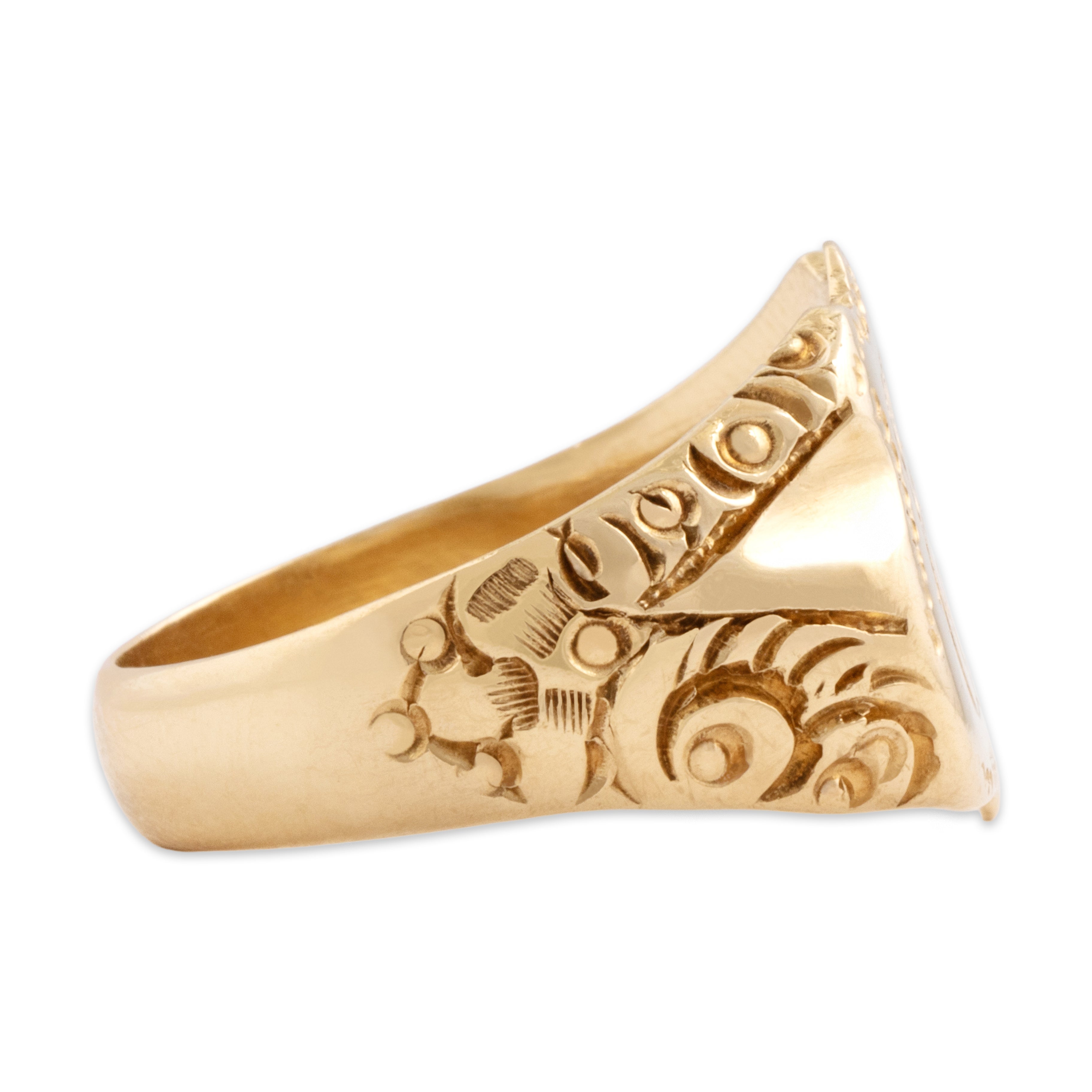 Antique 14k Yellow Gold Engraved 
