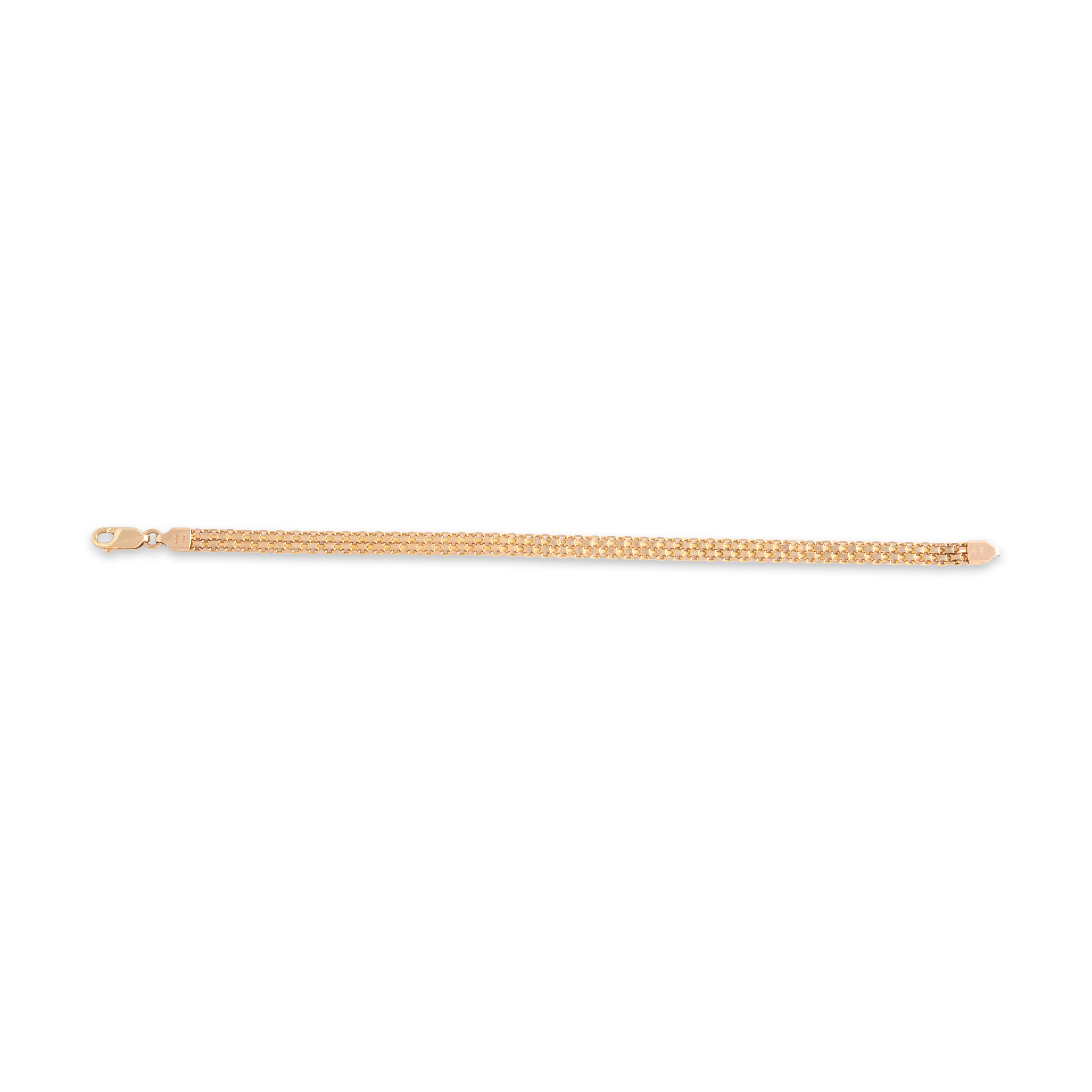 Vintage Italian 14k Yellow Gold Lovely Textured Woven Bracelet - Back view