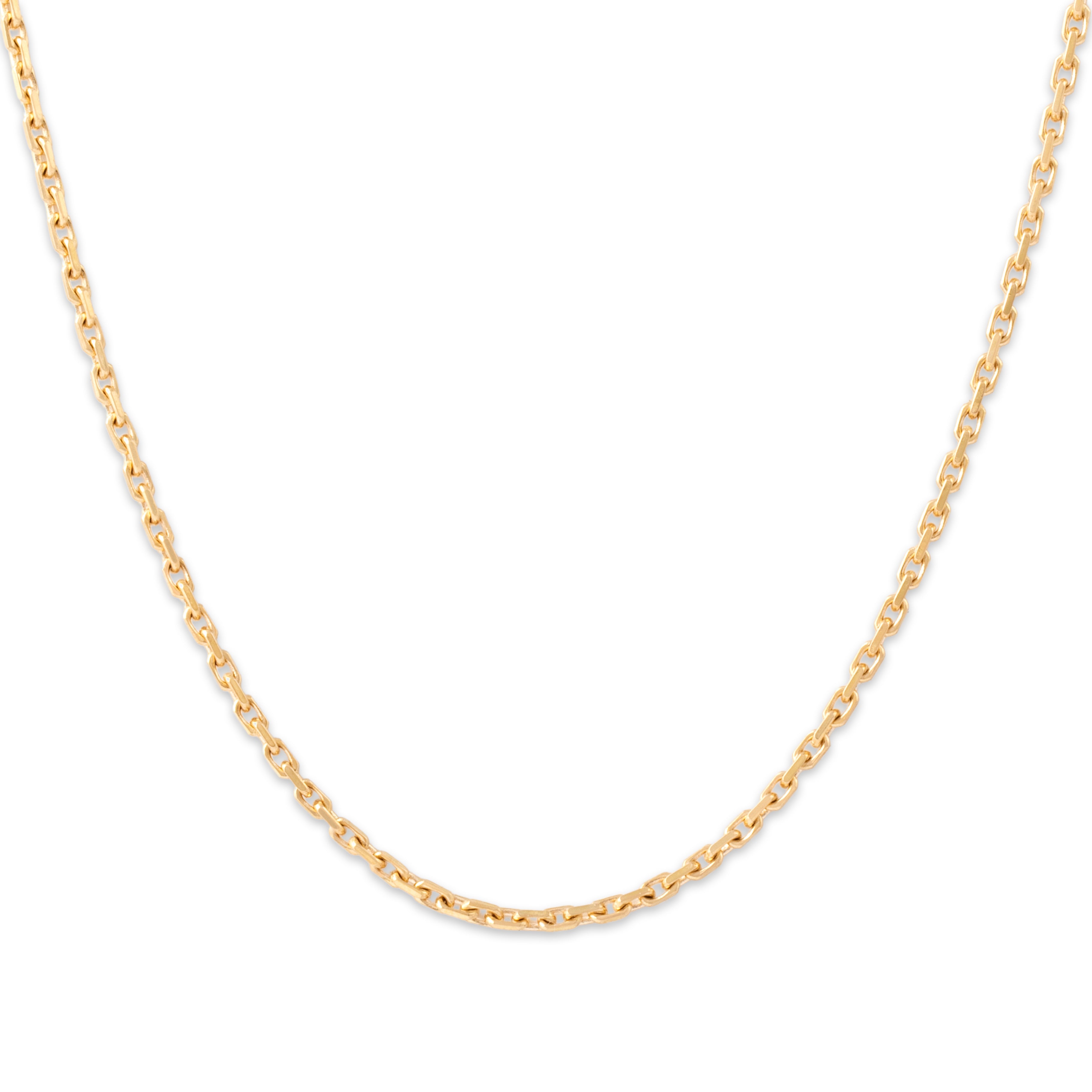 Vintage 14k Yellow Gold 1.4mm Classic Long Cable Link Chain - Close-up view