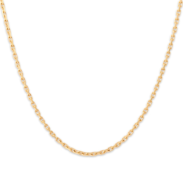 Vintage 14k Yellow Gold 1.4mm Classic Long Cable Link Chain 23.75