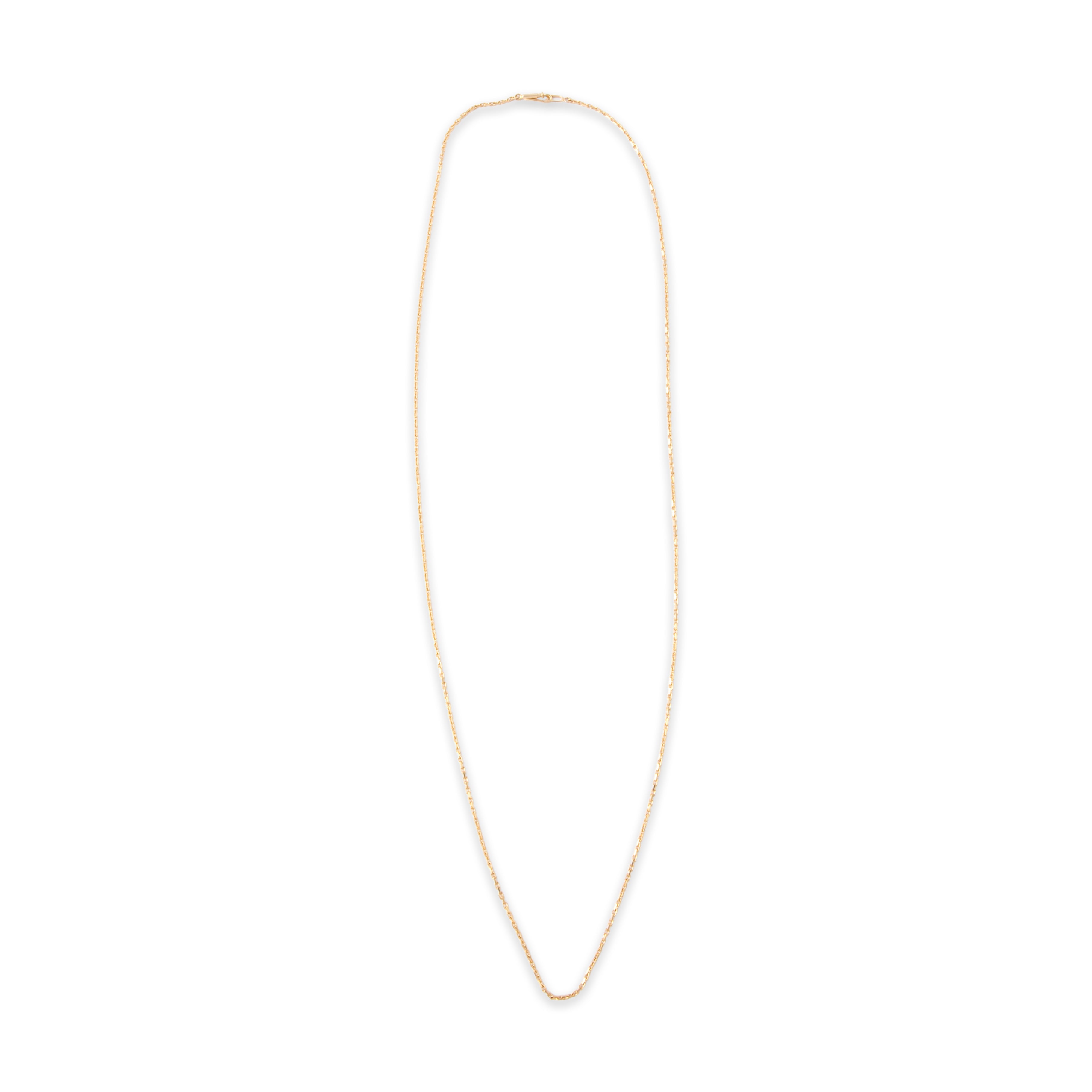 Vintage 14k Yellow Gold 1.4mm Classic Long Cable Link Chain - Overall view