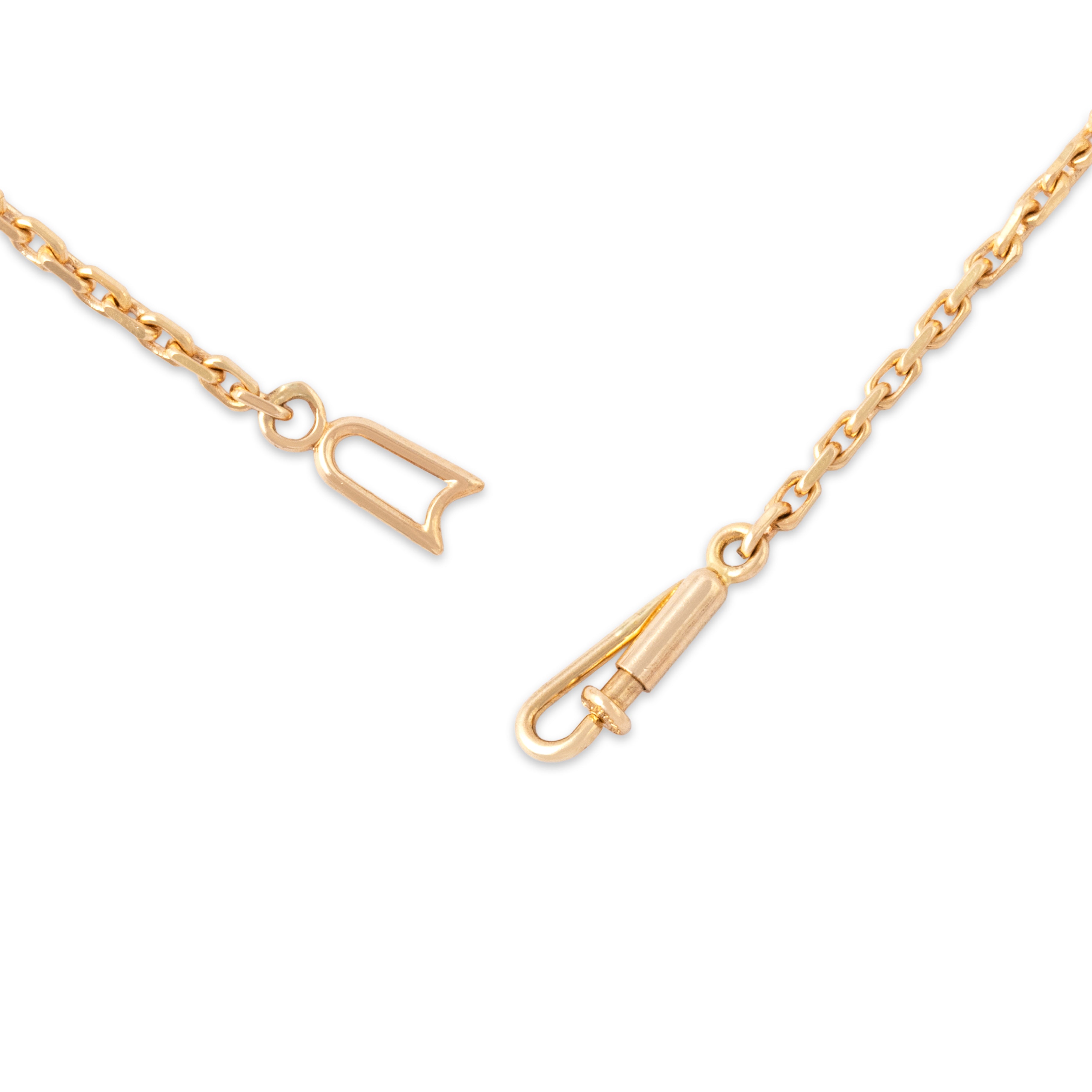 Vintage 14k Yellow Gold 1.4mm Classic Long Cable Link Chain - clasp view