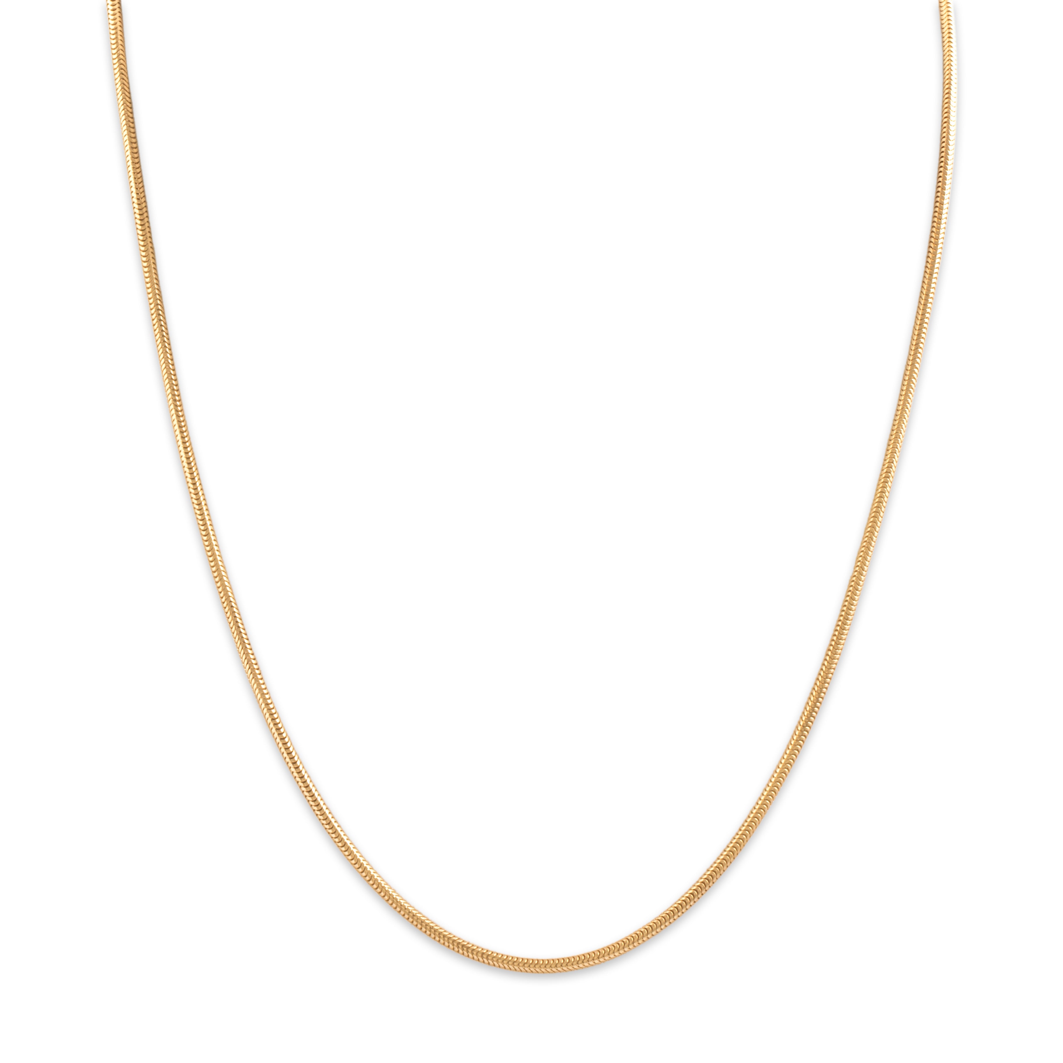 Vintage 14k Yellow Gold 1.7mm Tubular Snake Chain - detail view #1