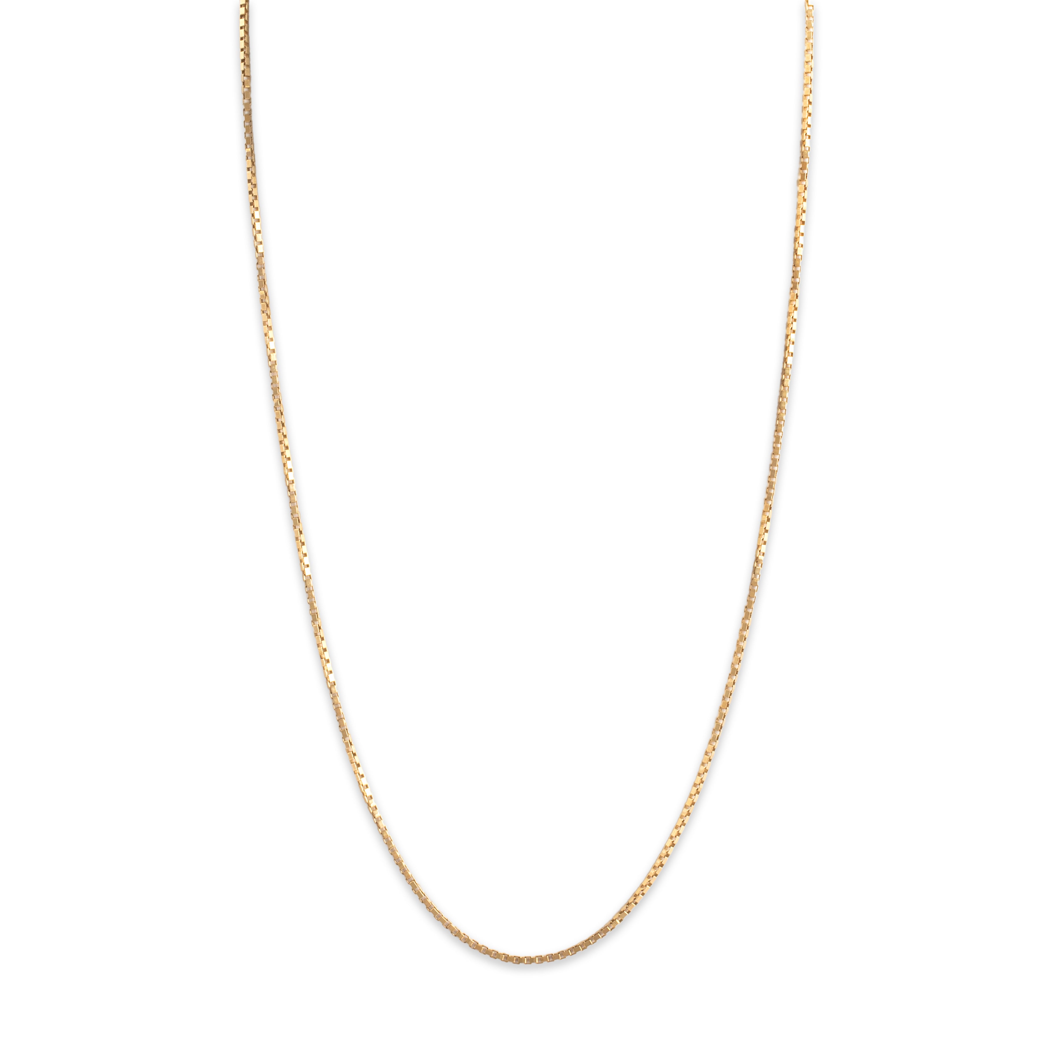 Vintage 14k Yellow Gold 1.5mm Sleek Square Box Chain - detail view #1