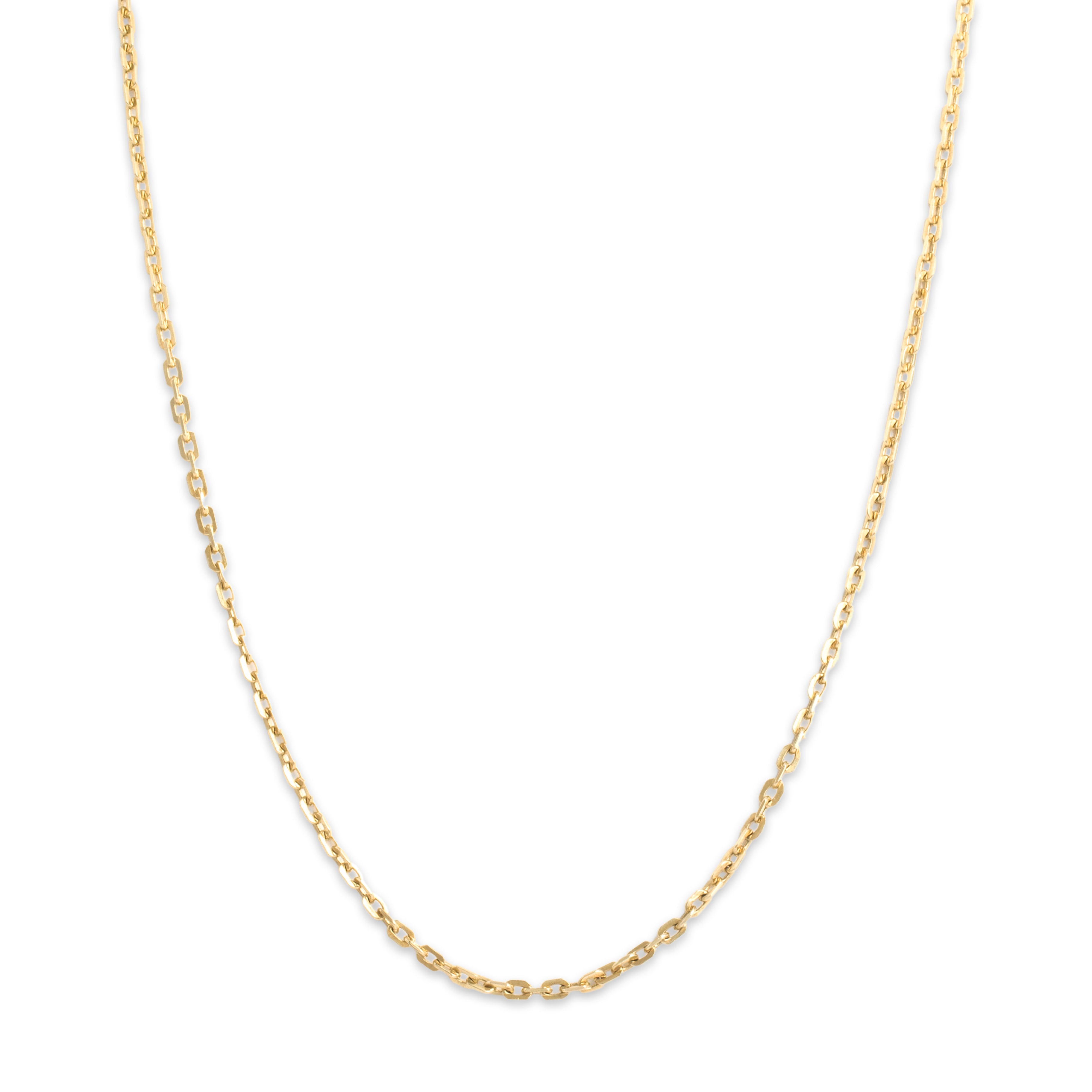 Vintage Italian 14k Yellow Gold 2.4mm Chic Dimensional Cable Chain - Close-up view